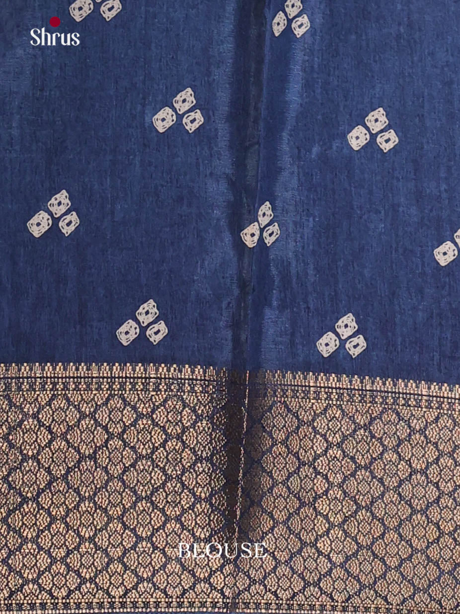 Blue - Semi Crepe Saree