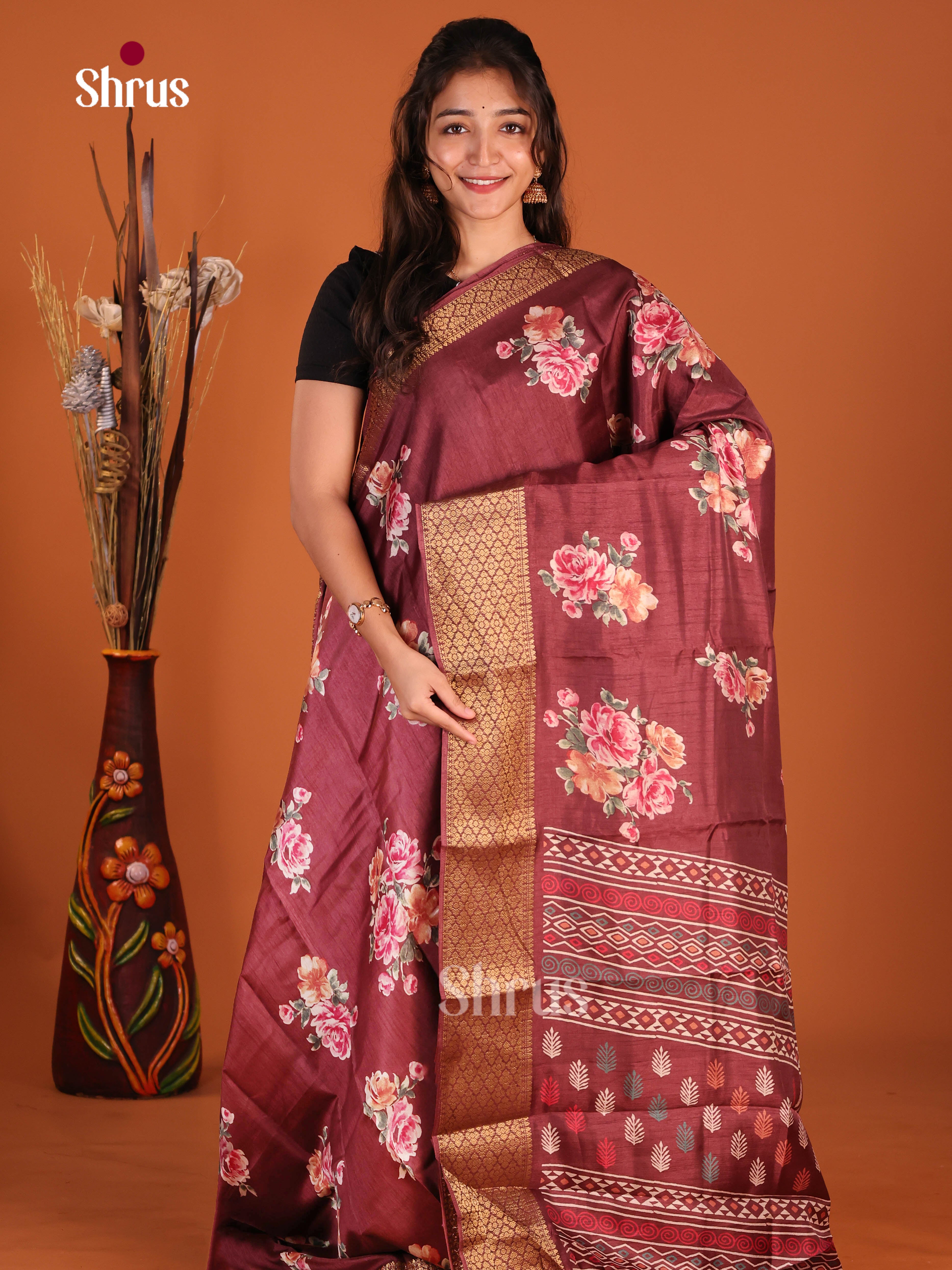 DJS10568 - Semi Crepe Saree - Shop on Shrus.com