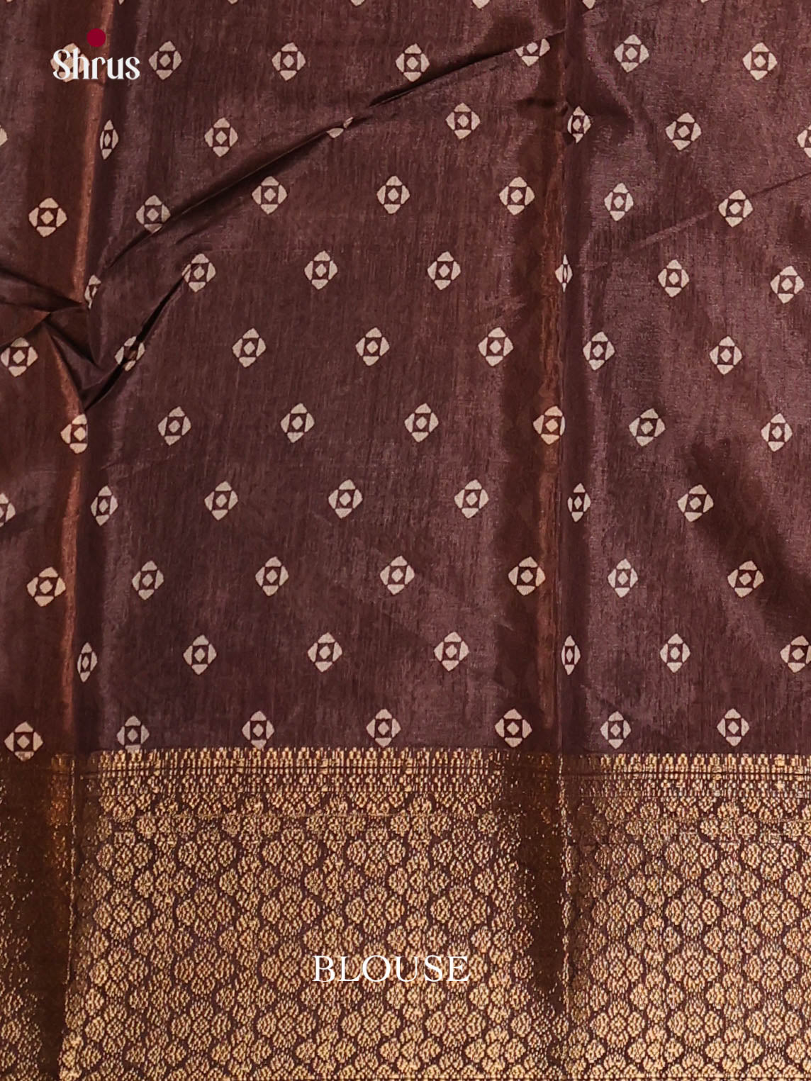 Brown - Semi Crepe Saree