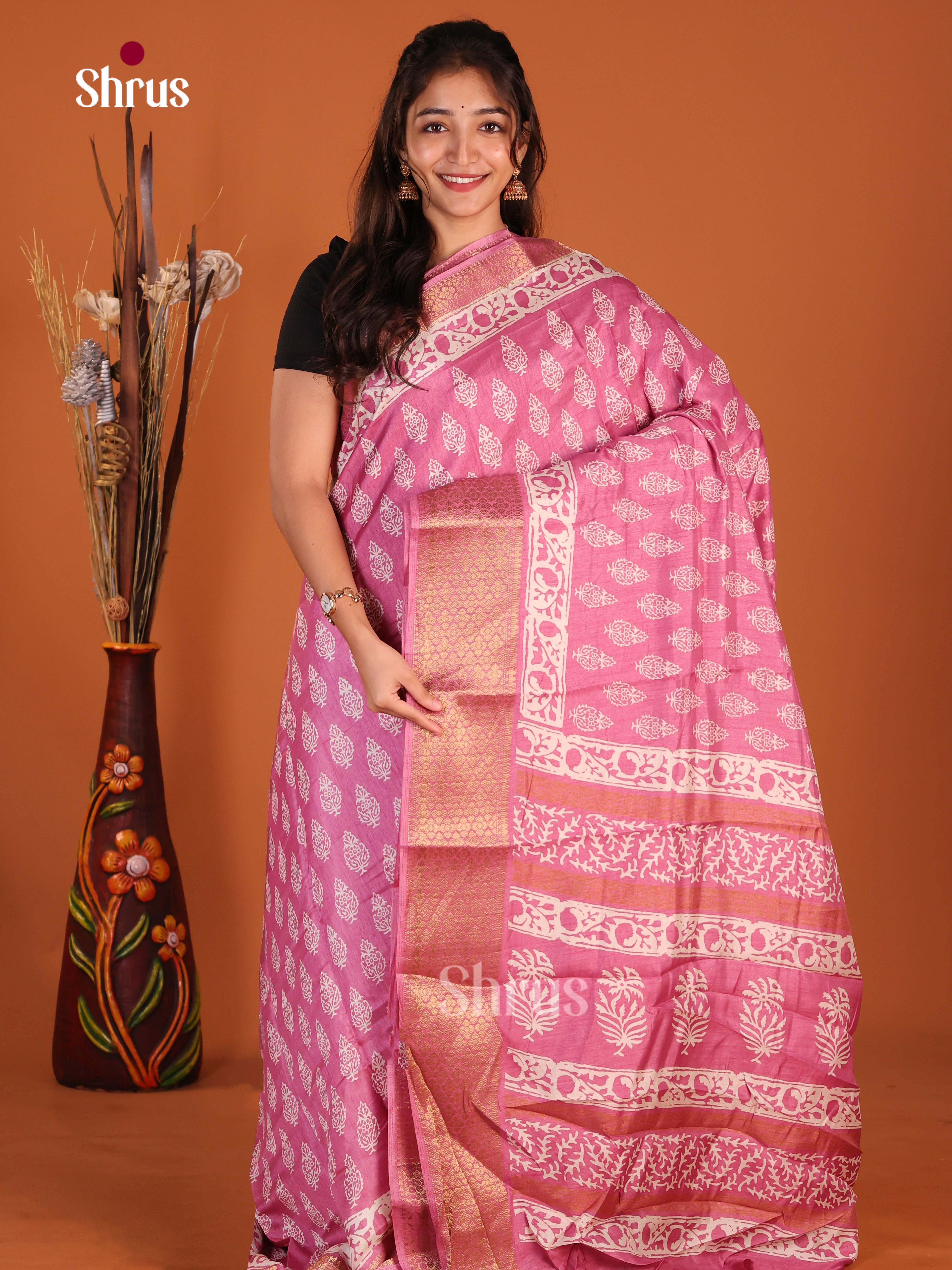 DJS10585 - Semi Crepe Saree - Shop on Shrus.com