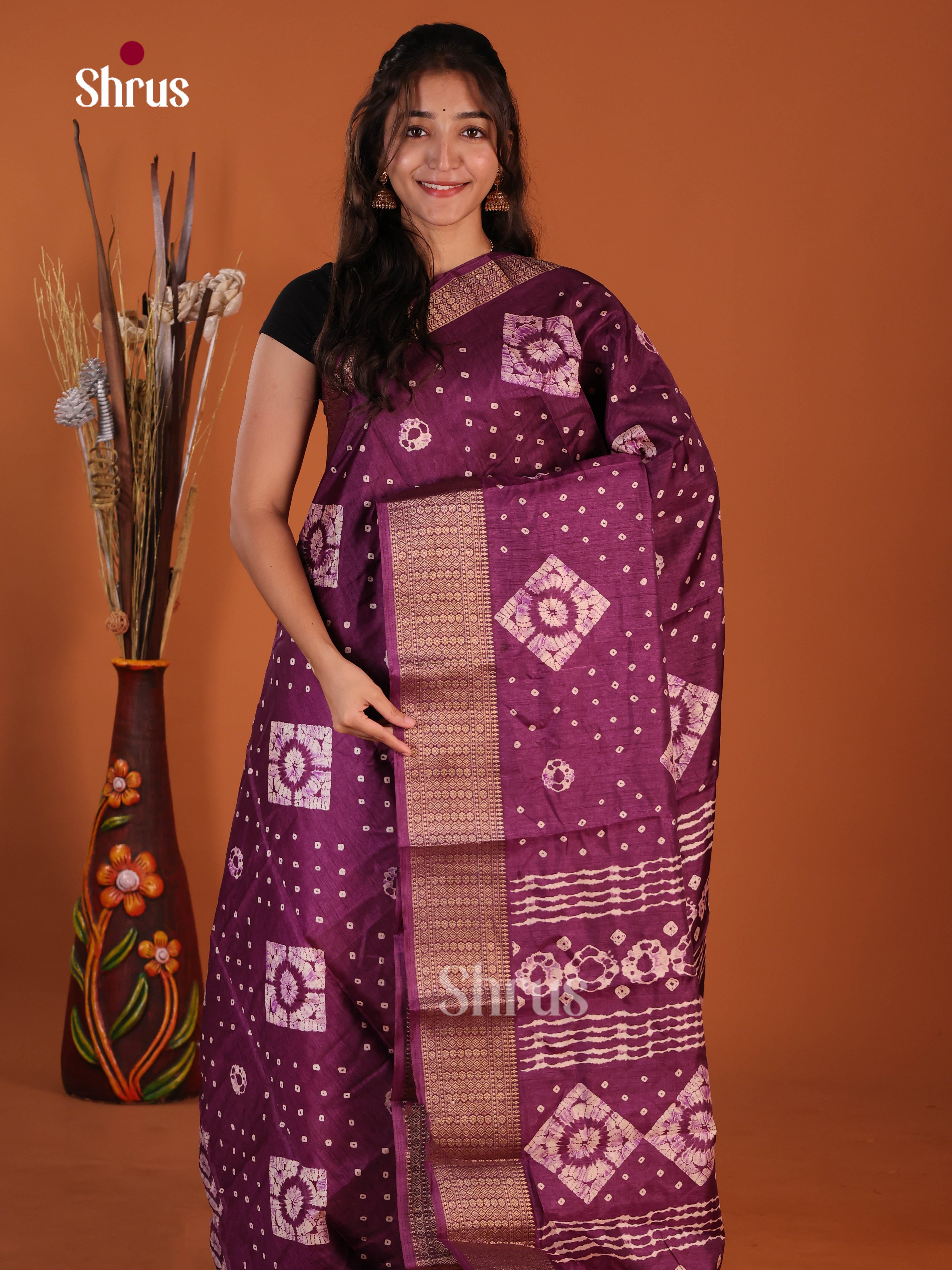 DJS10593 - Semi Crepe Saree - Shop on Shrus.com