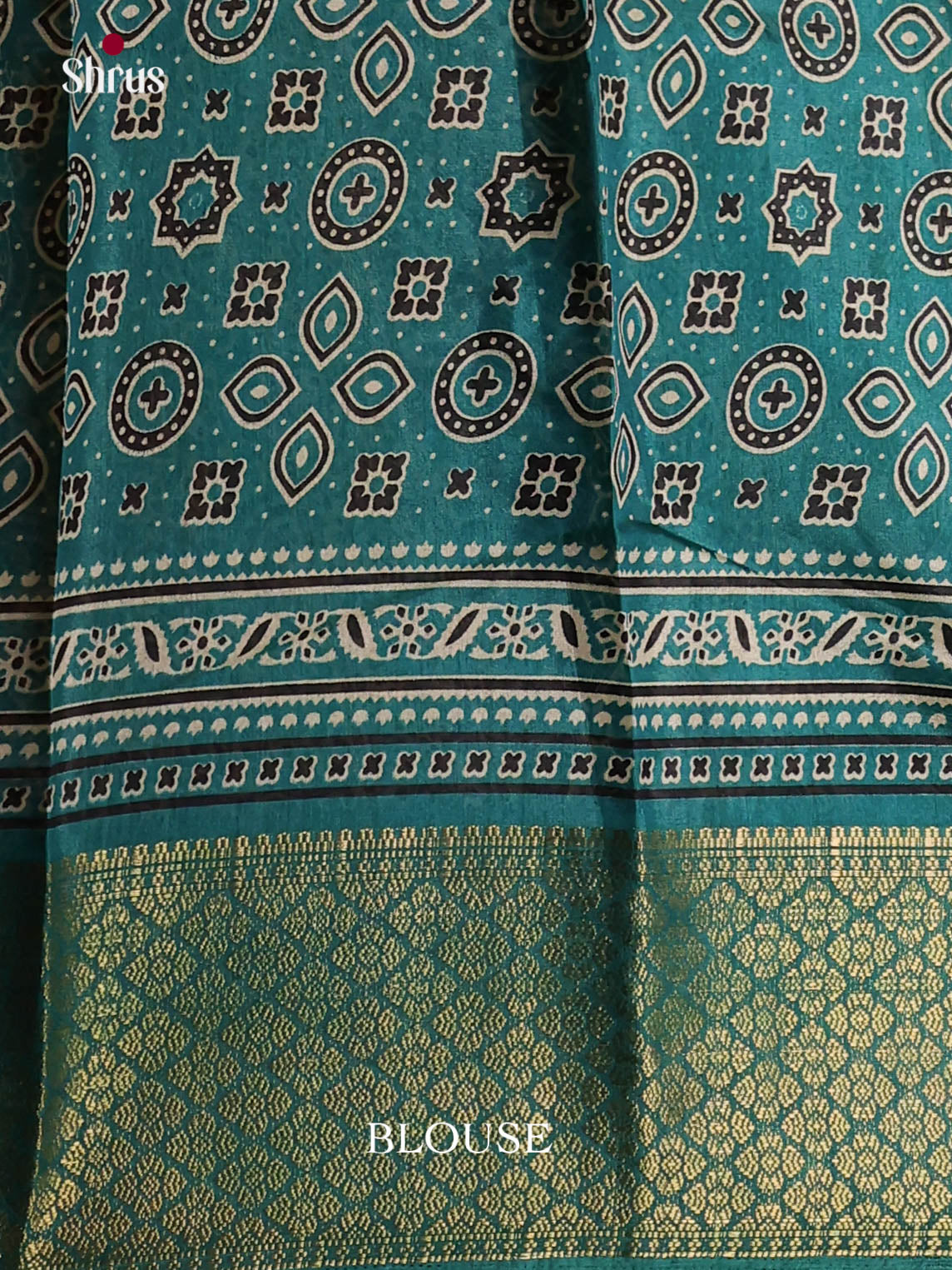 Cream & Green- Semi Crepe Saree