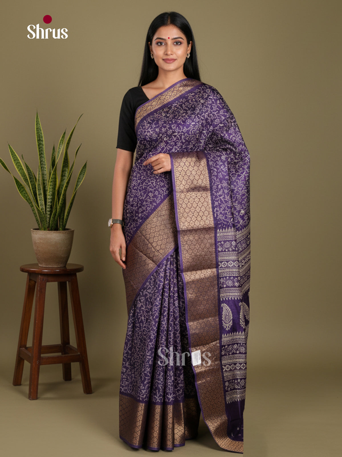 DJS11003 - Semi Crepe Saree - Shop on Shrus.com