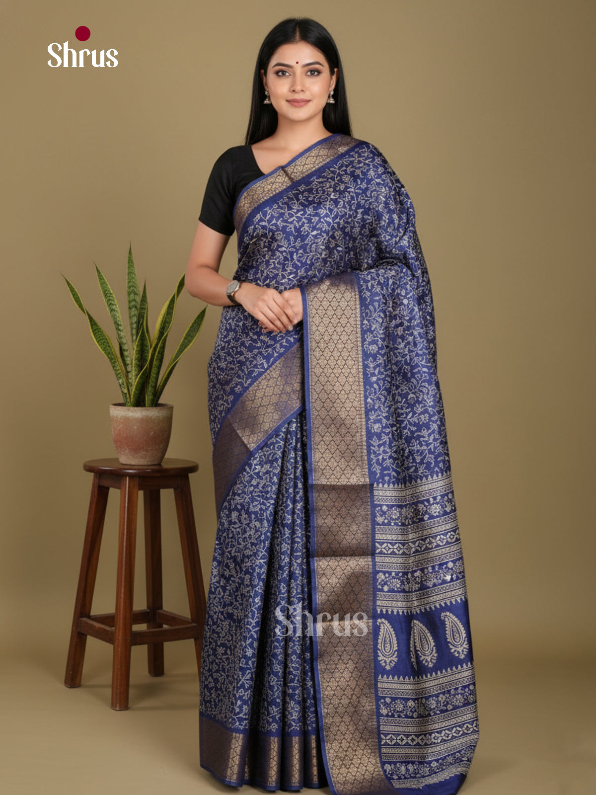 DJS11006 - Semi Crepe Saree - Shop on Shrus.com