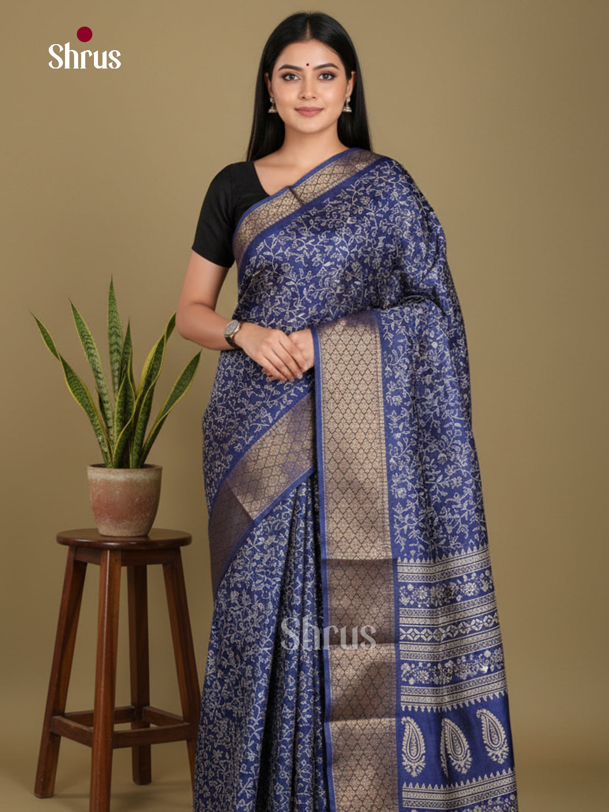 DJS11006 - Semi Crepe Saree - Shop on Shrus.com
