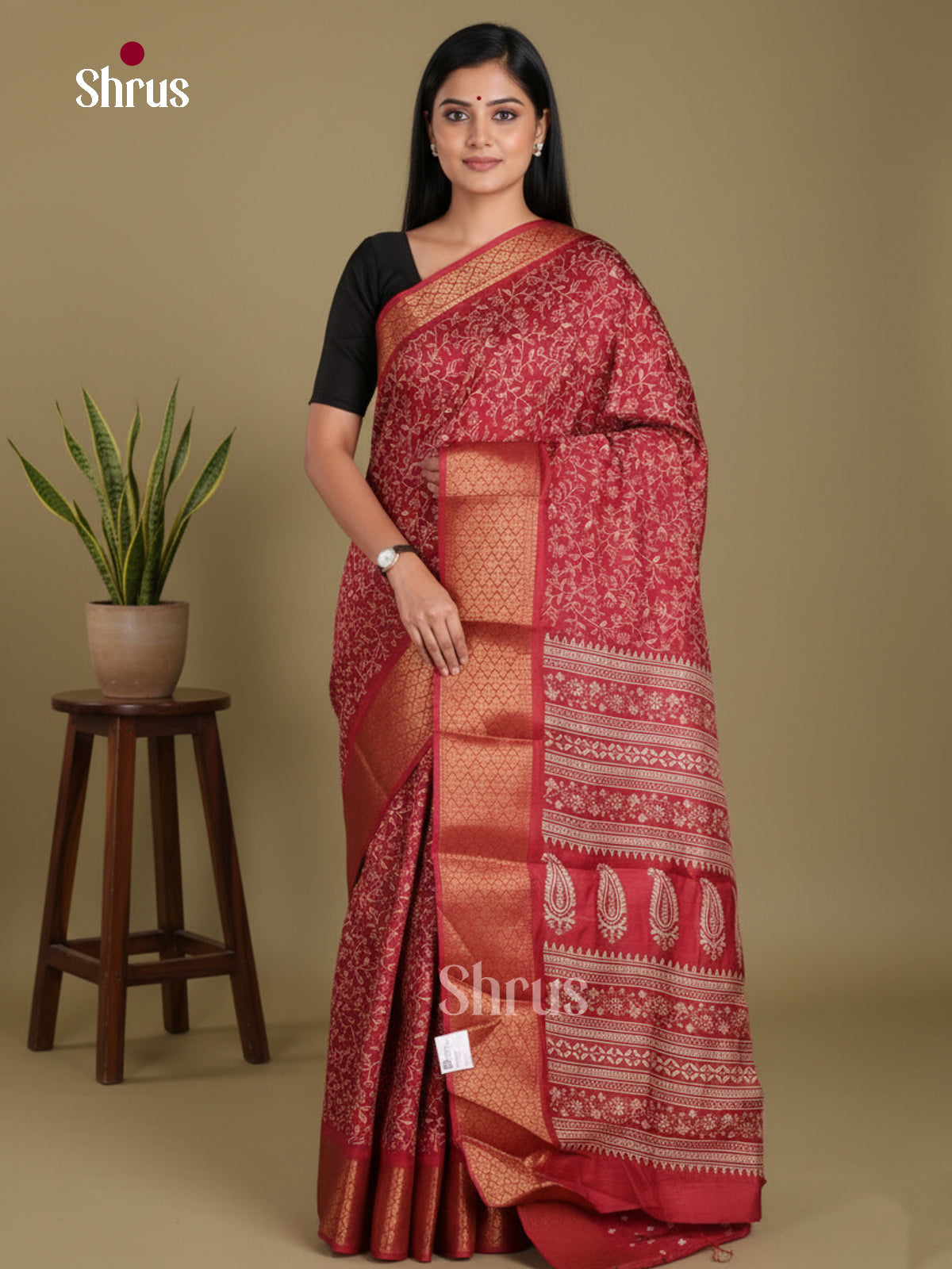 DJS11008 - Semi Crepe Saree - Shop on Shrus.com
