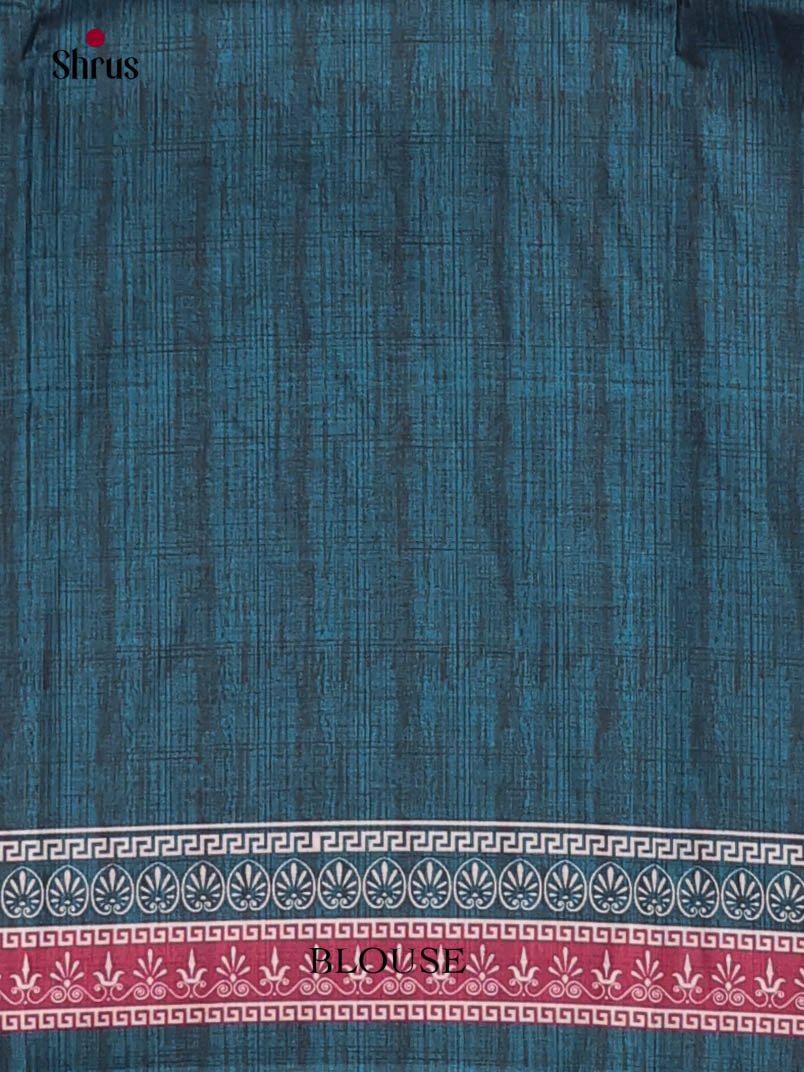 Maroon & Blue - Butter silk Saree
