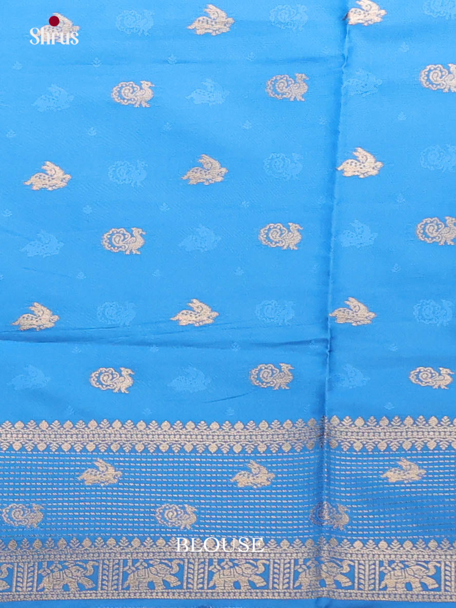 Blue - Semi Softsilk Saree