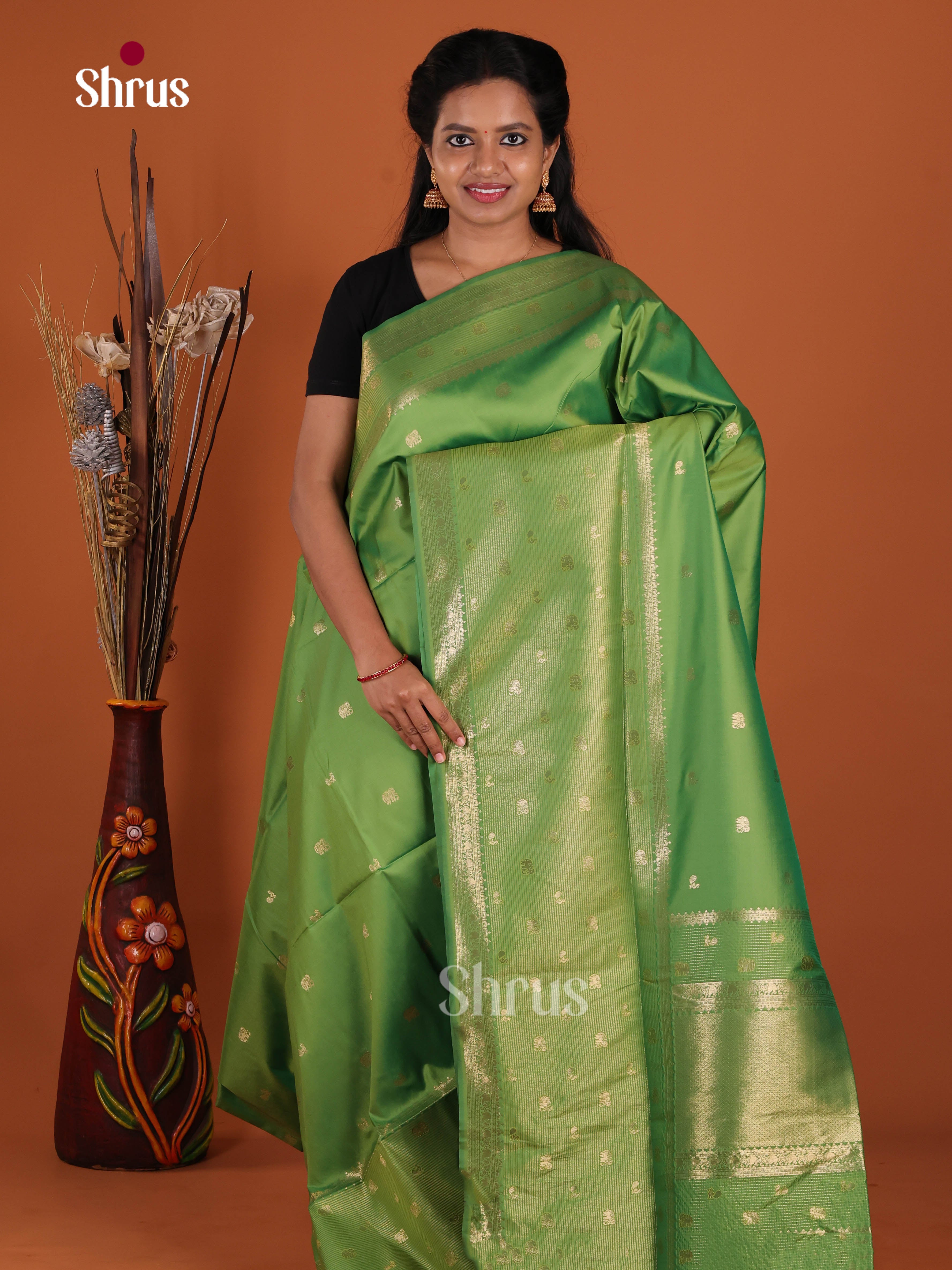 Pista Green - Semi Softsilk Saree