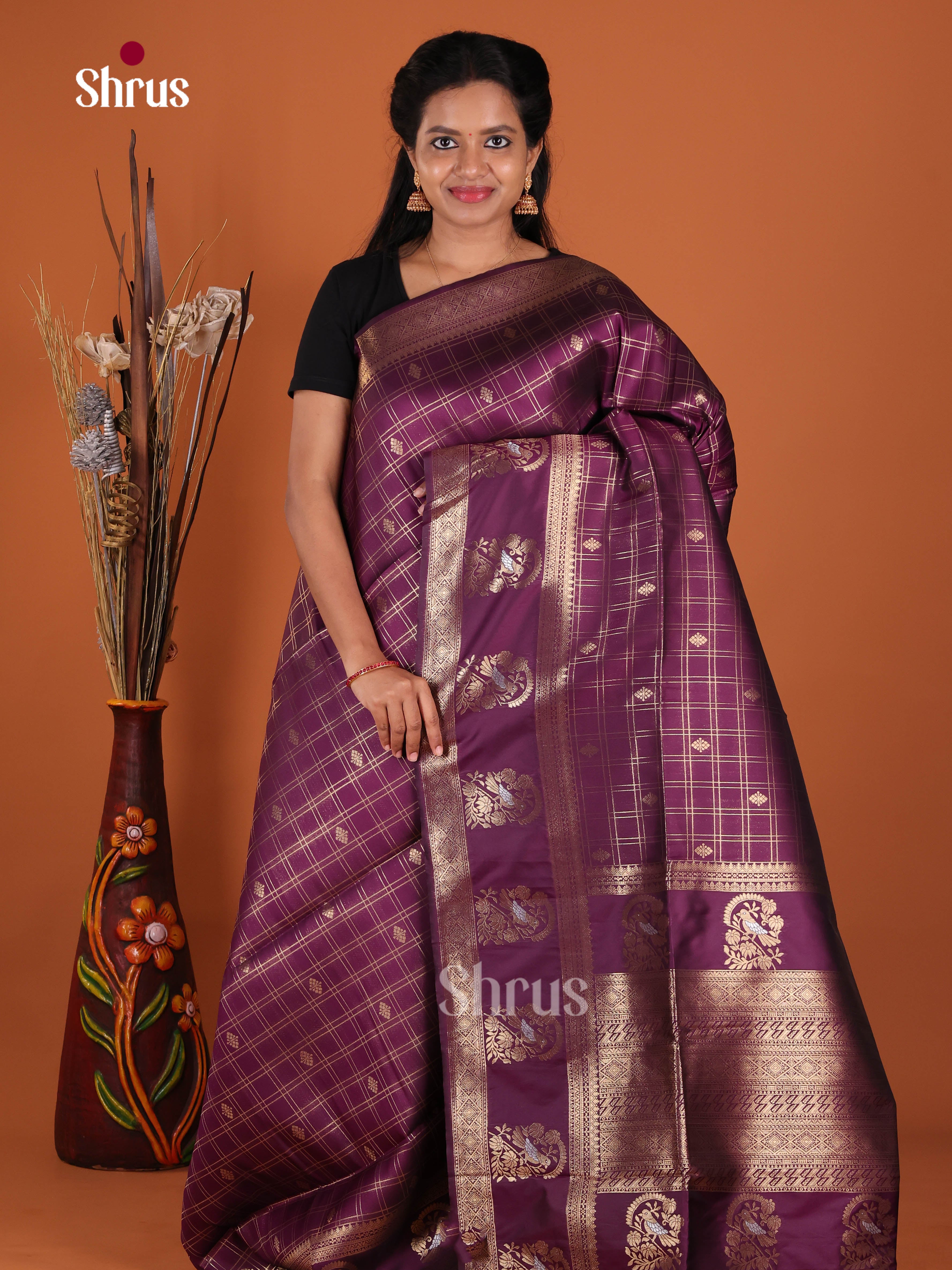 Violet - Semi Softsilk Saree