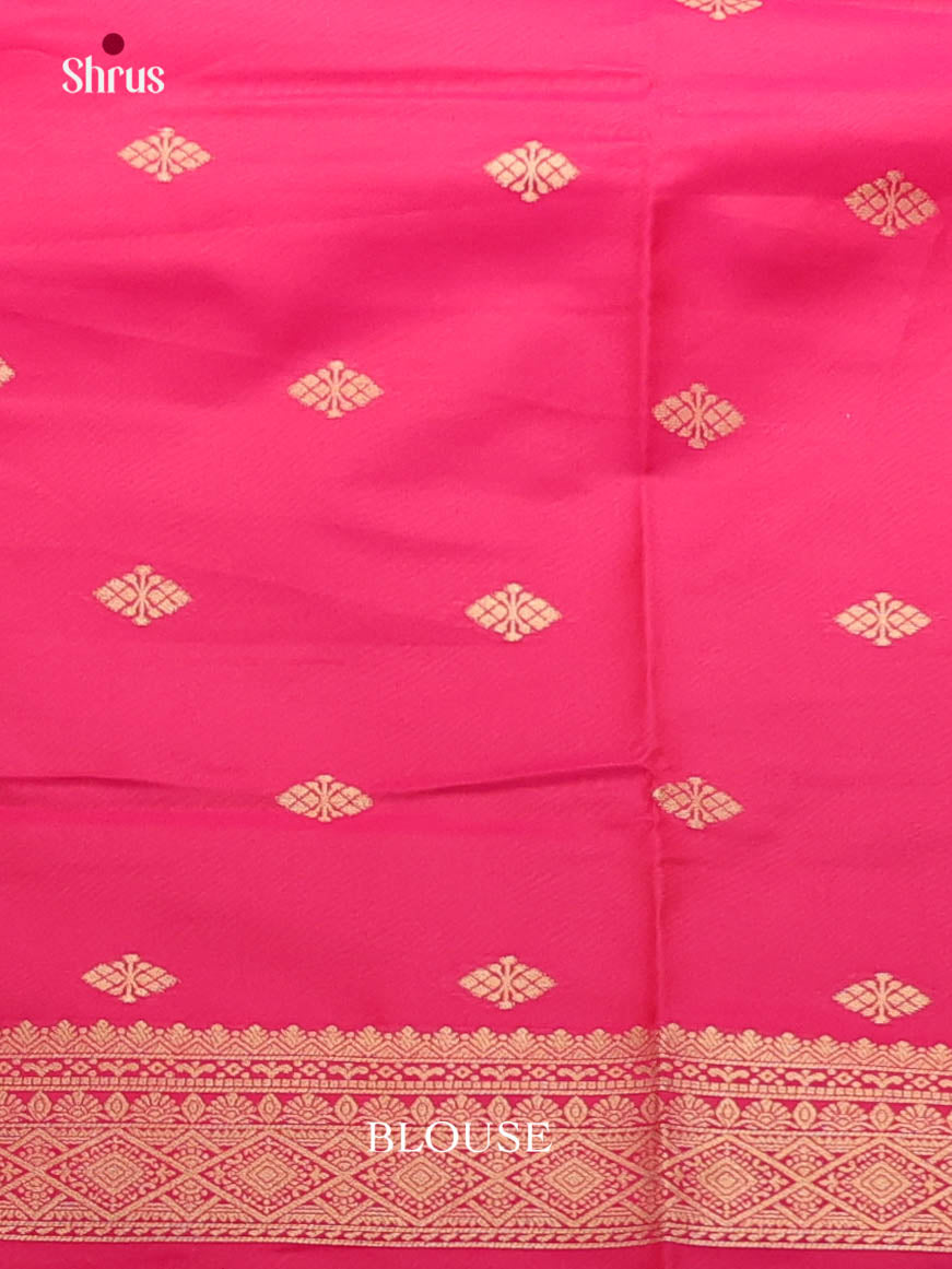 Pink - Semi Softsilk Saree