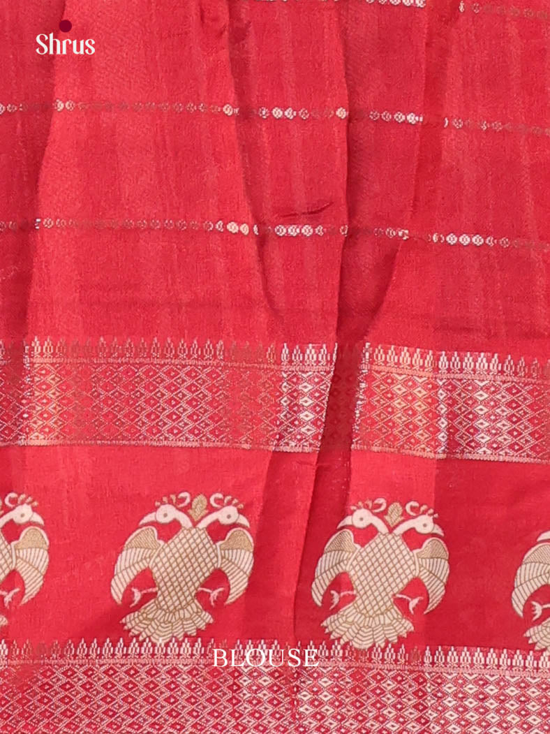 Green & Red- Semi Mysoresilk Saree