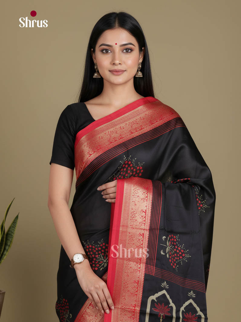 Black & Red- Semi Modal  Saree