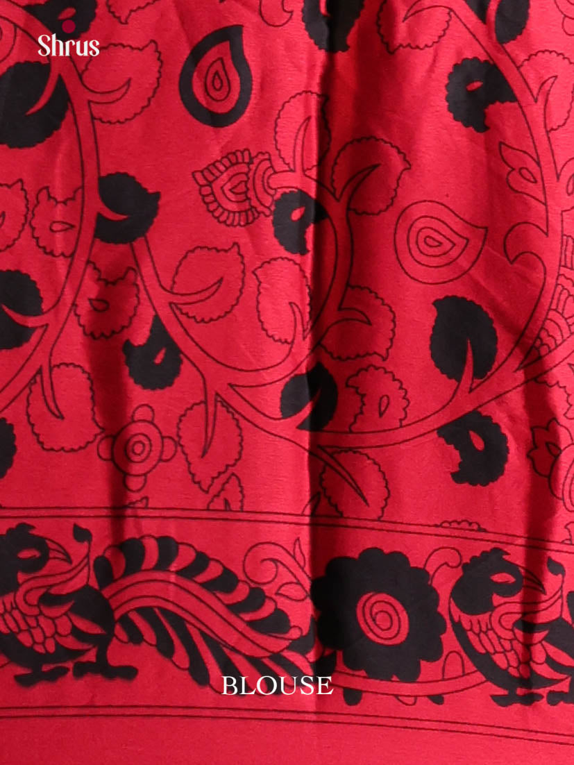 Black & Red - Semi Modal  Saree