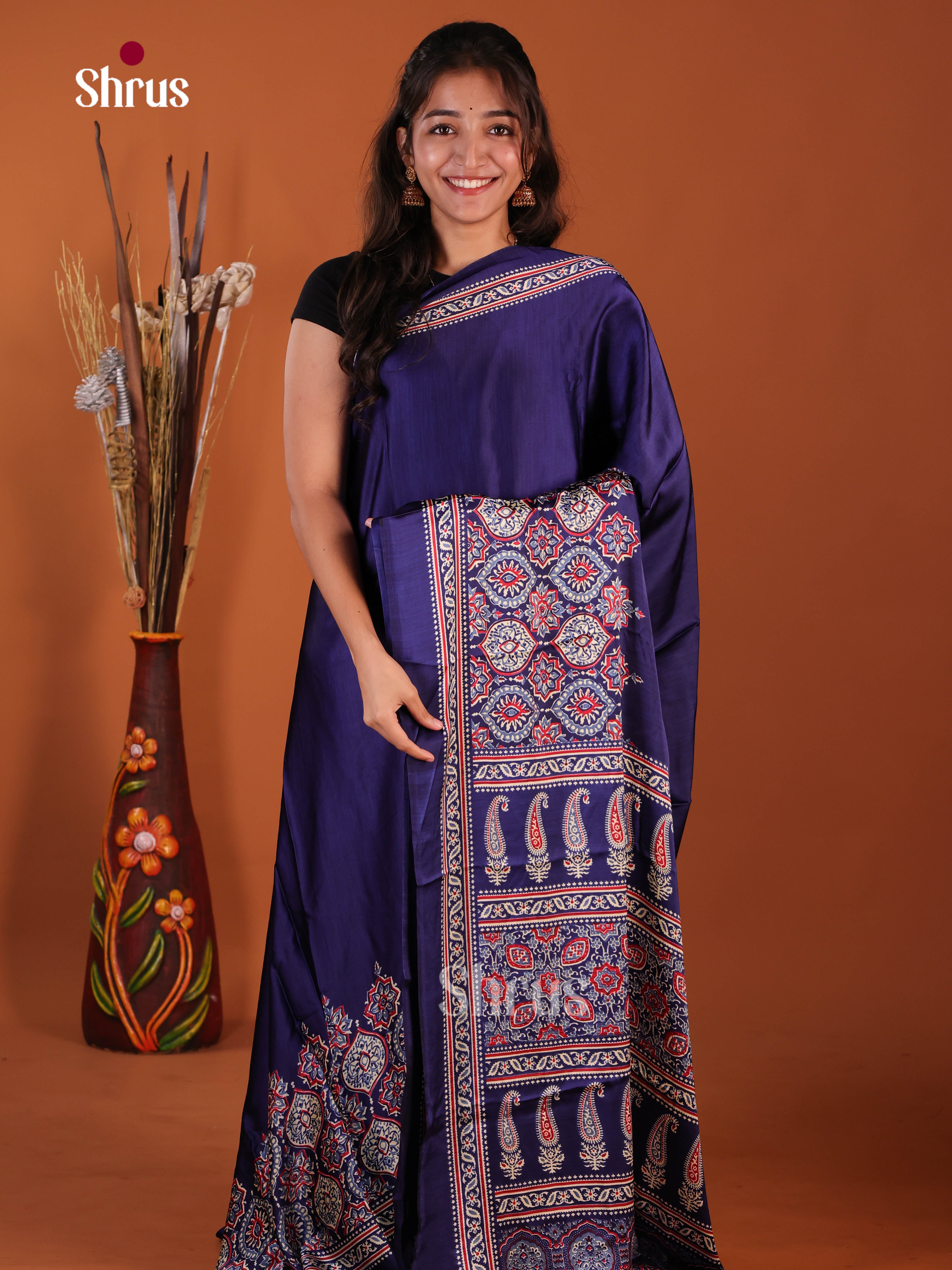 Blue - Semi Modal  Saree
