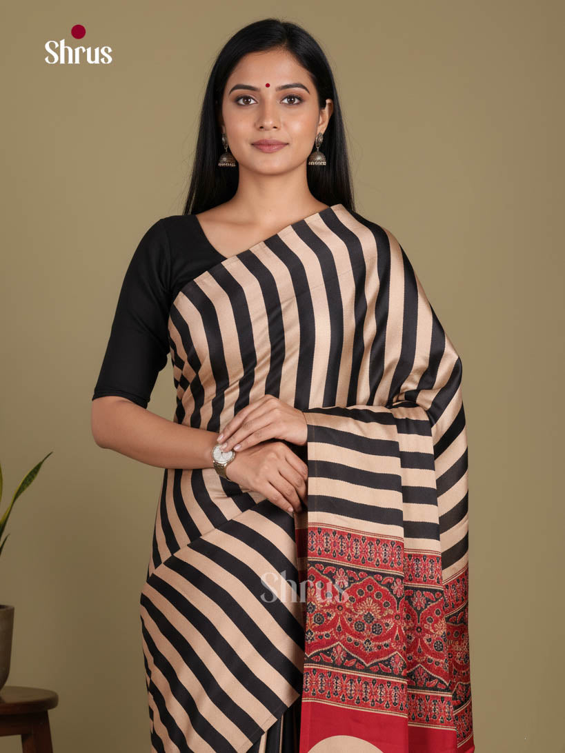 Black & Red - Semi Modal  Saree