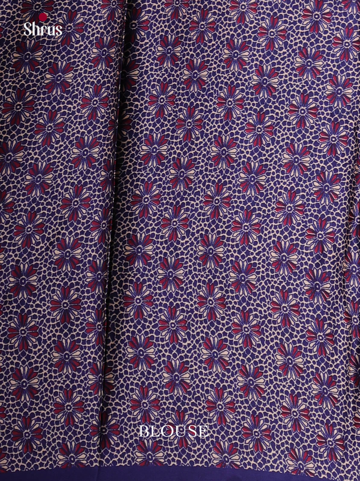 Maroon & Blue - Semi Modal  Saree