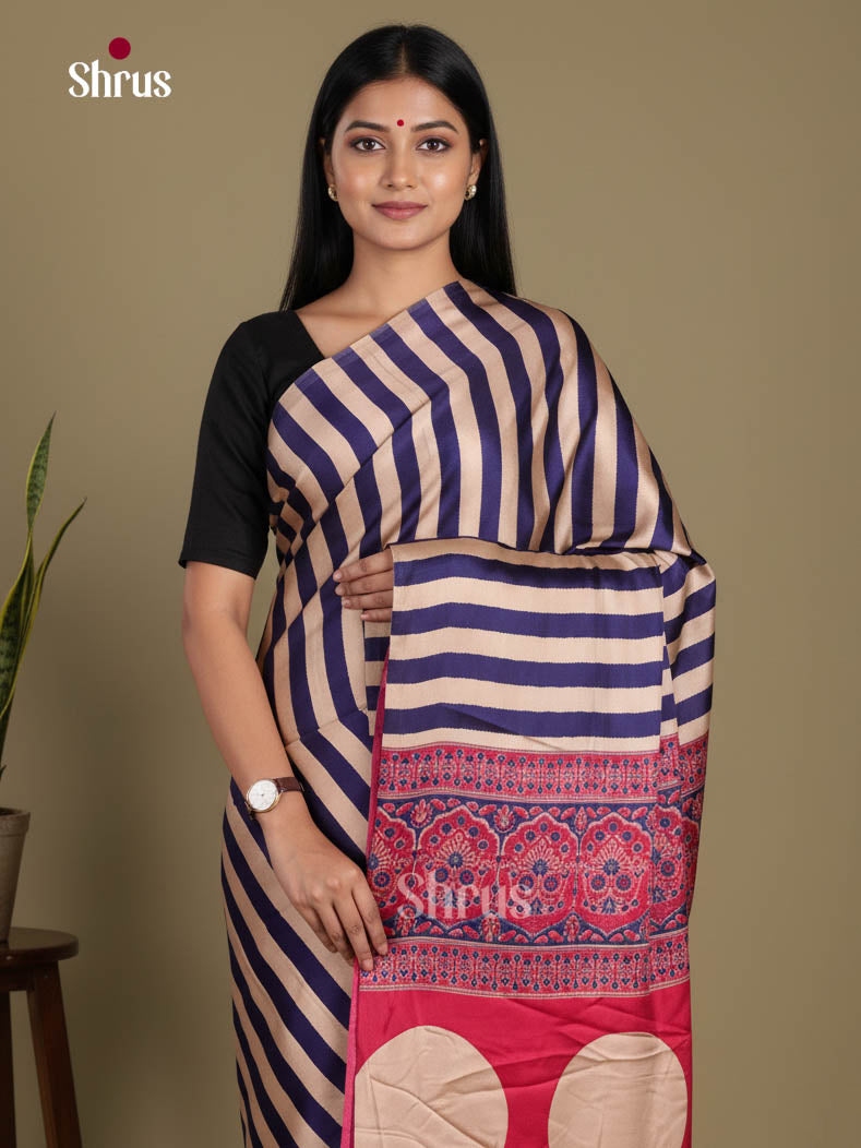 Blue & Red- Semi Modal  Saree