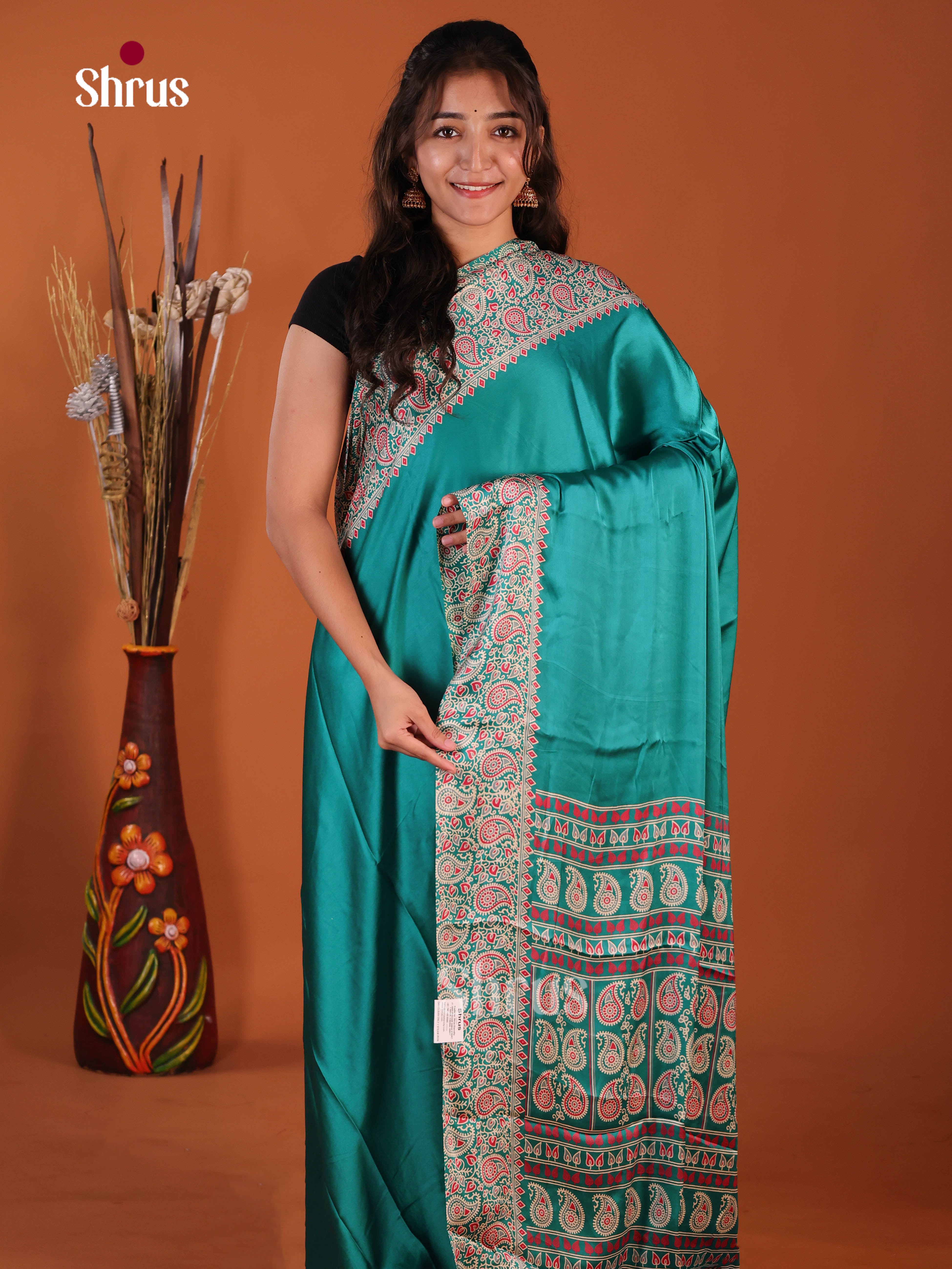 Green - Semi Modal  Saree