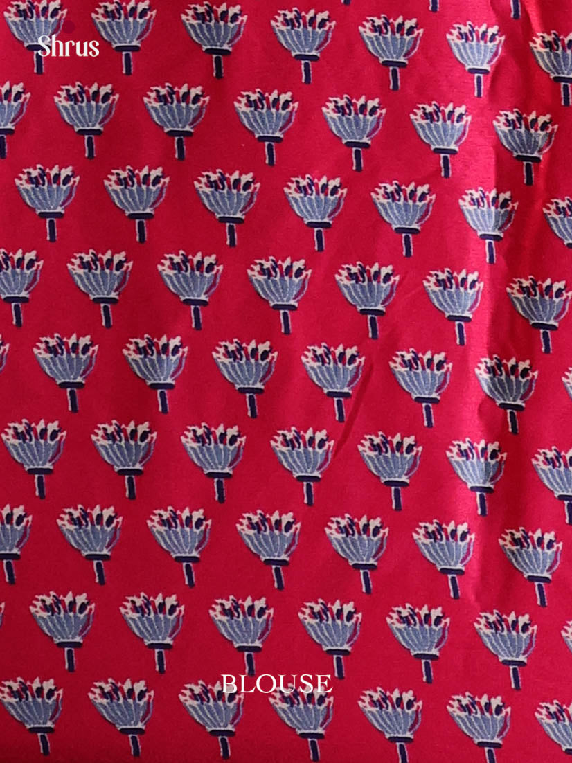 Blue & Red - Semi Modal  Saree