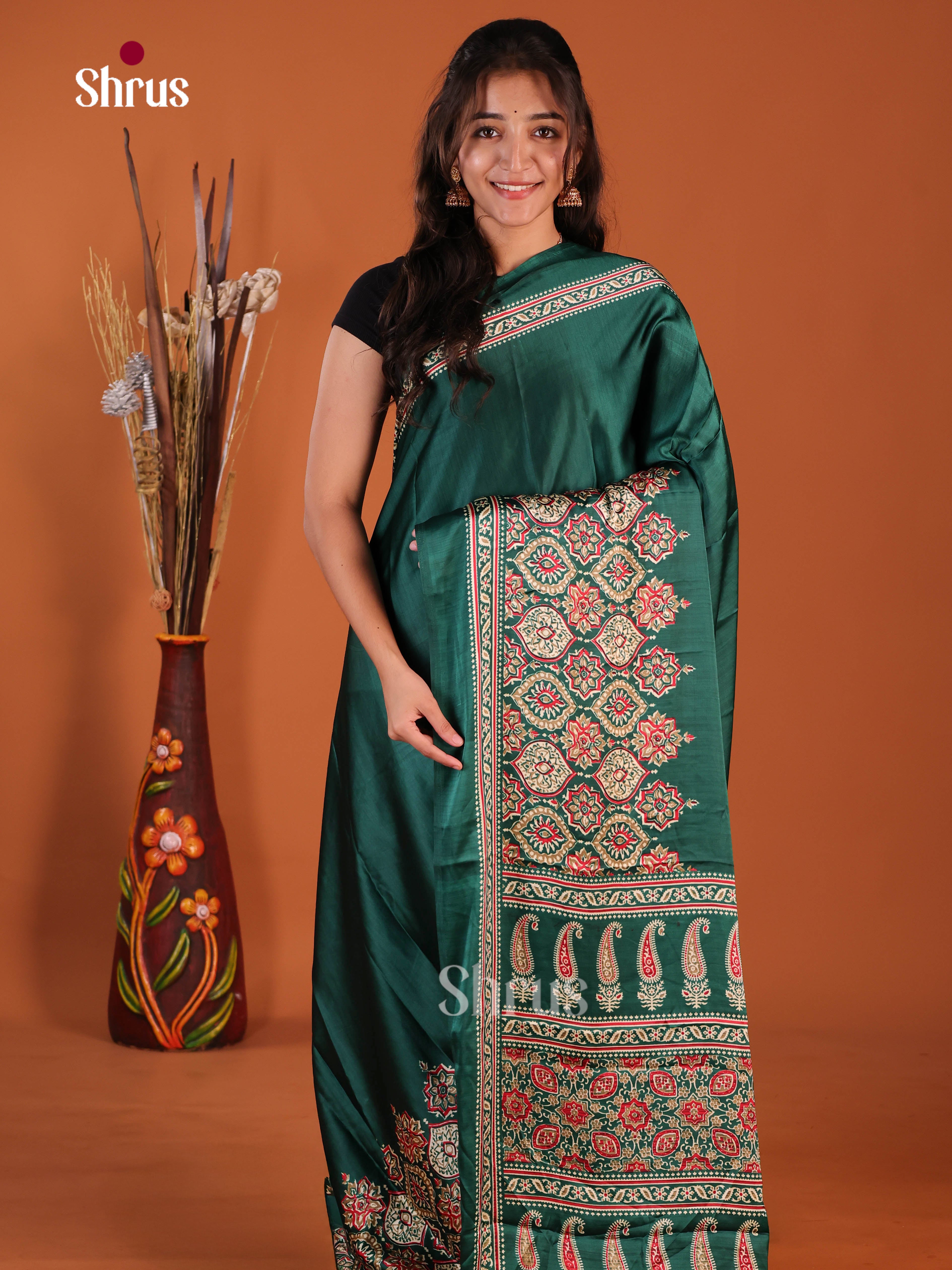 Green - Semi Modal  Saree