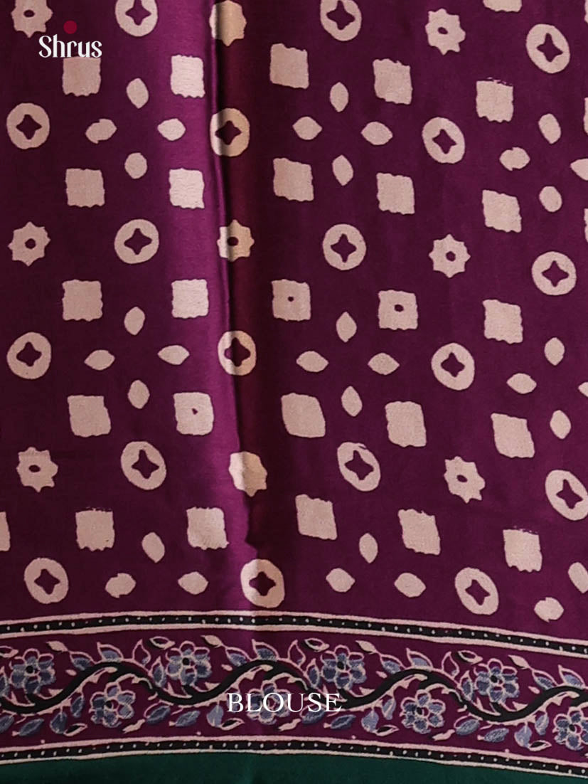 Green & Violet - Semi Modal  Saree - Shop on Shrus.com