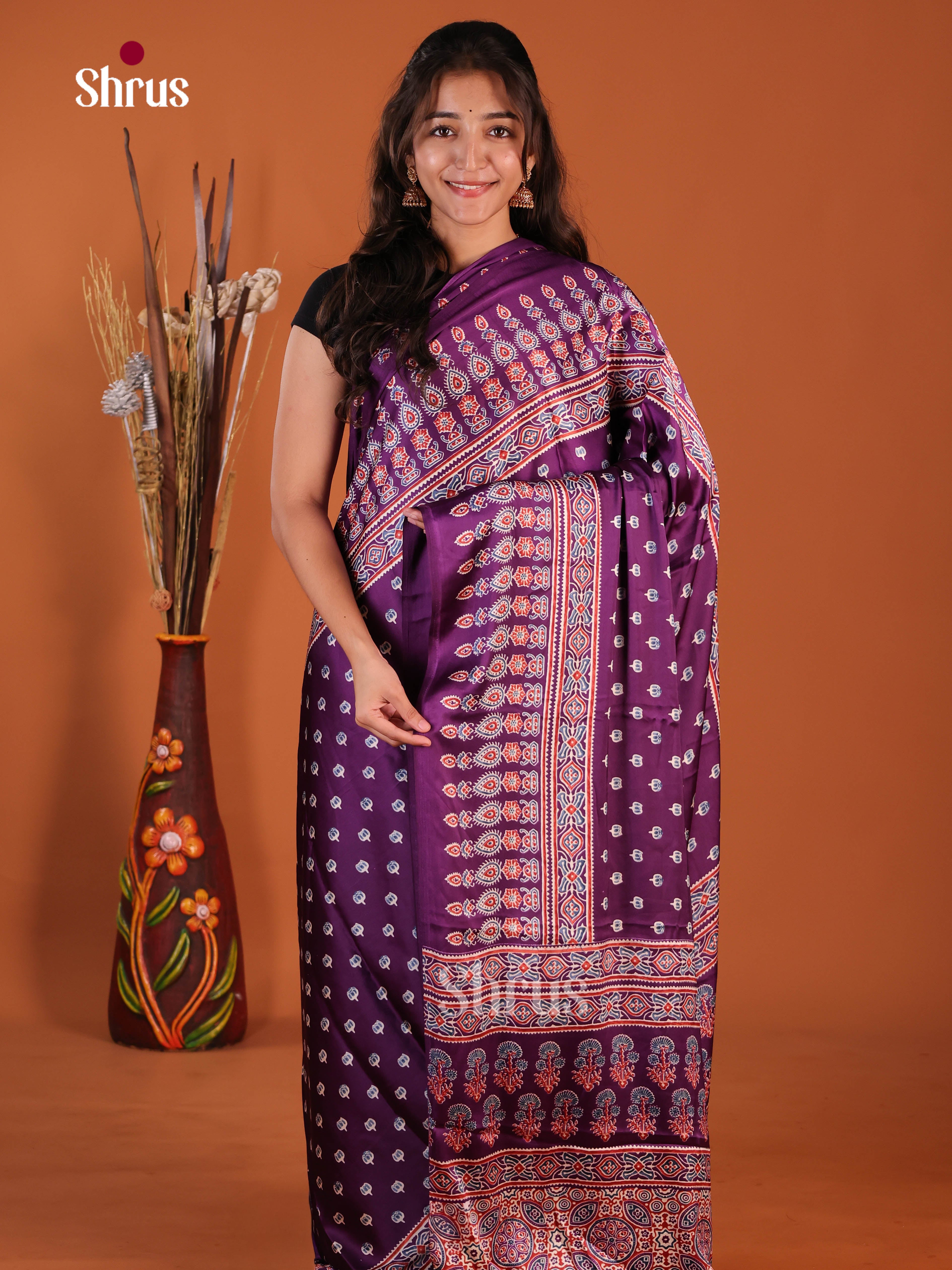 Violet- Semi Modal  Saree