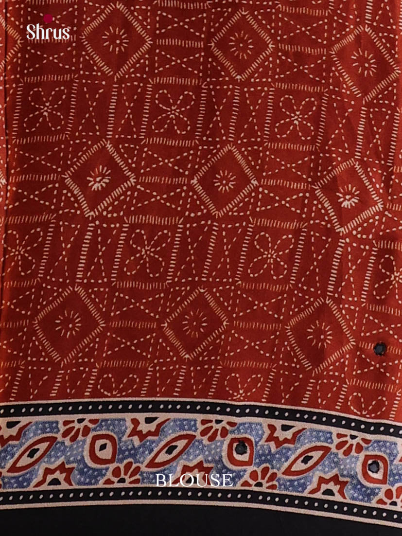 Black & Brown - Semi Modal  Saree