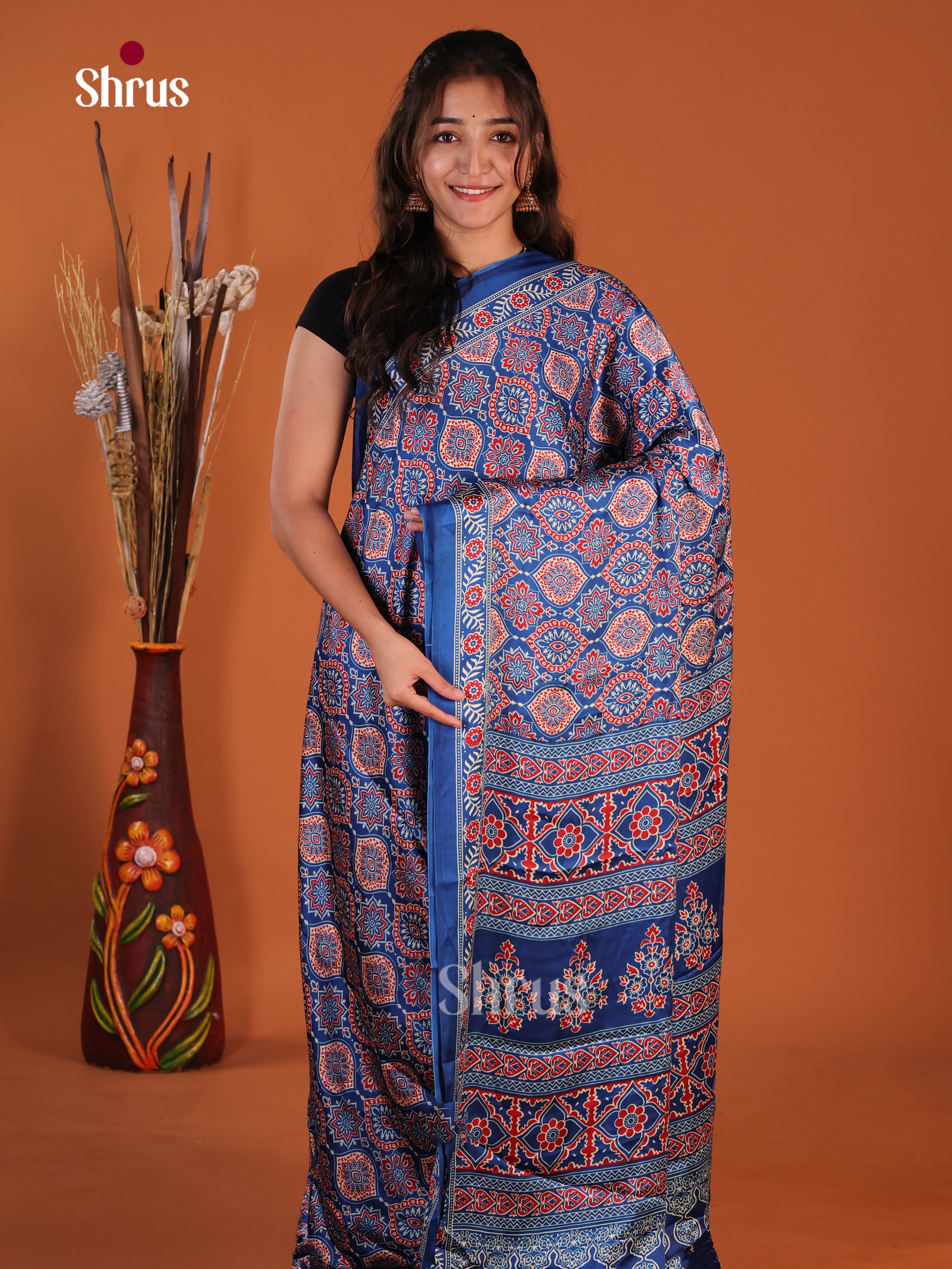 Blue - Semi Modal  Saree