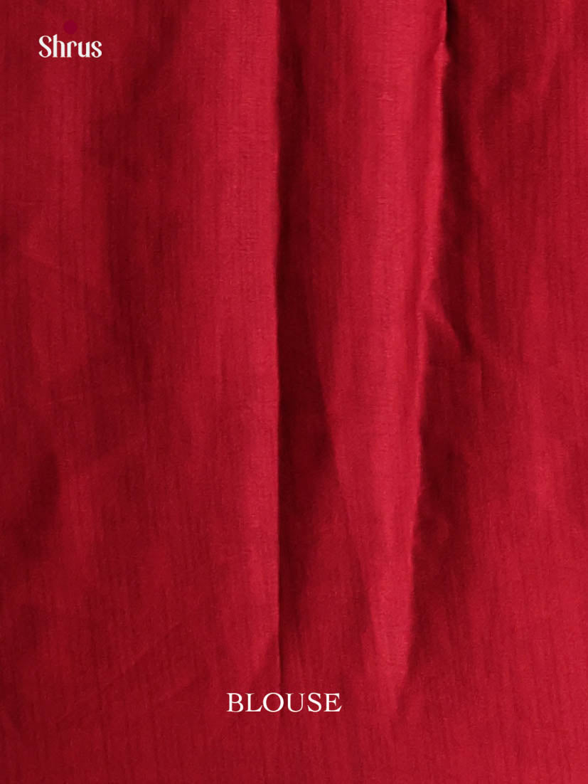 Blue & Red - Semi Modal  Saree