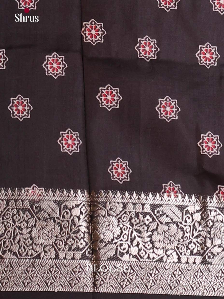 Cream & Red - Semi Modal  Saree