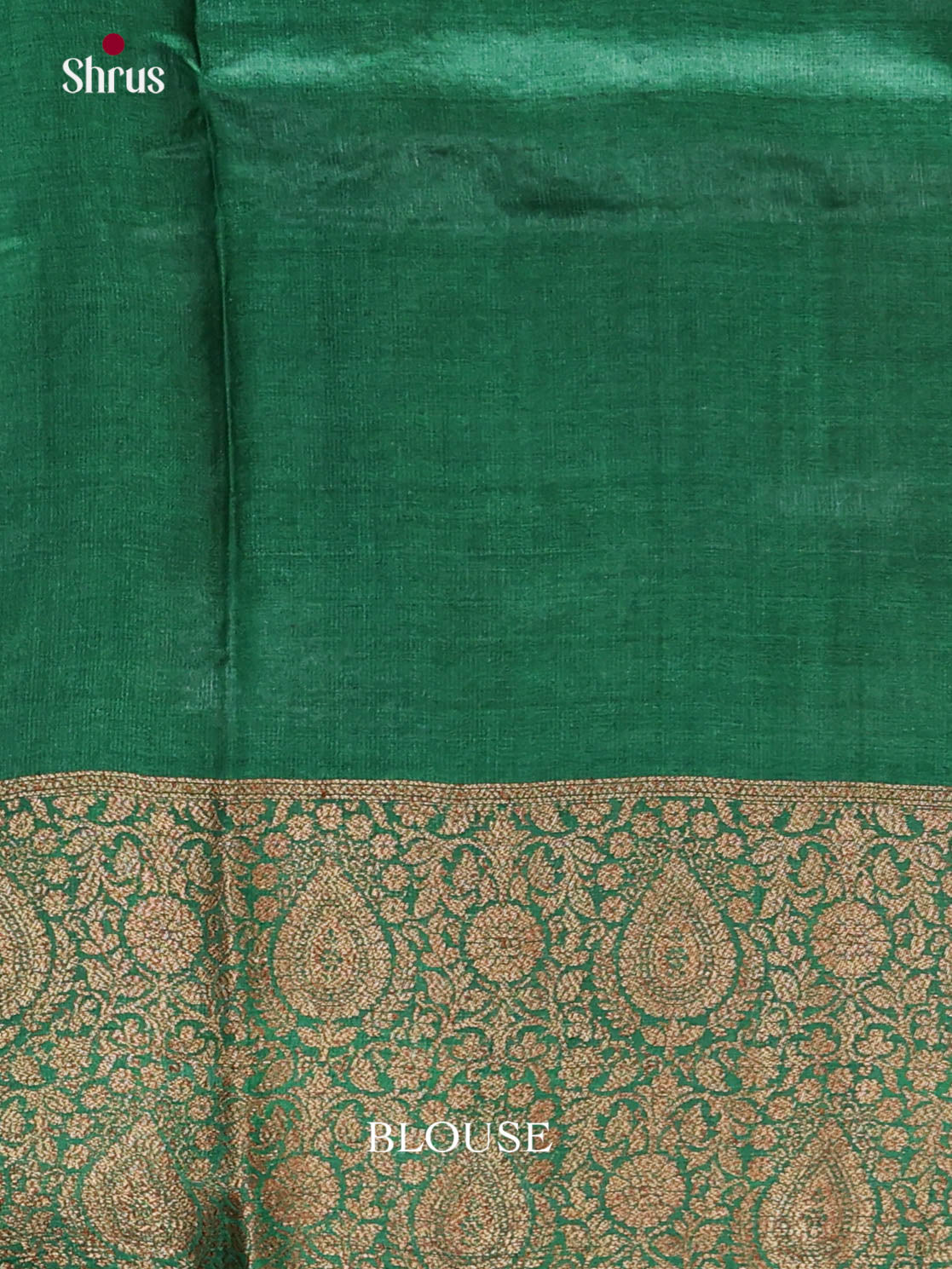 Traditional Red Tussar Saree With Floral Buttas & Green Zari Border