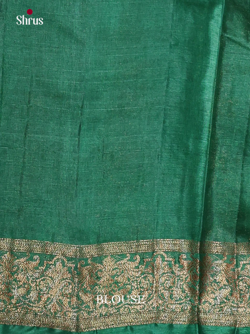 Exquisite Purple Handloom Tussar Silk Saree With Floral Motifs & Green Pallu