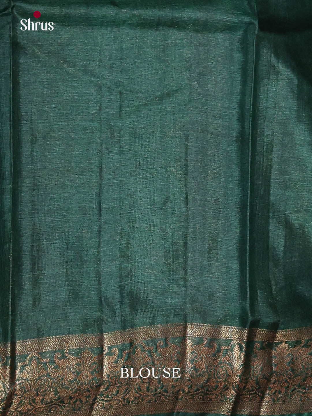 Striking Red Handloom Tussar Silk Saree With Golden Motifs & Green Pallu