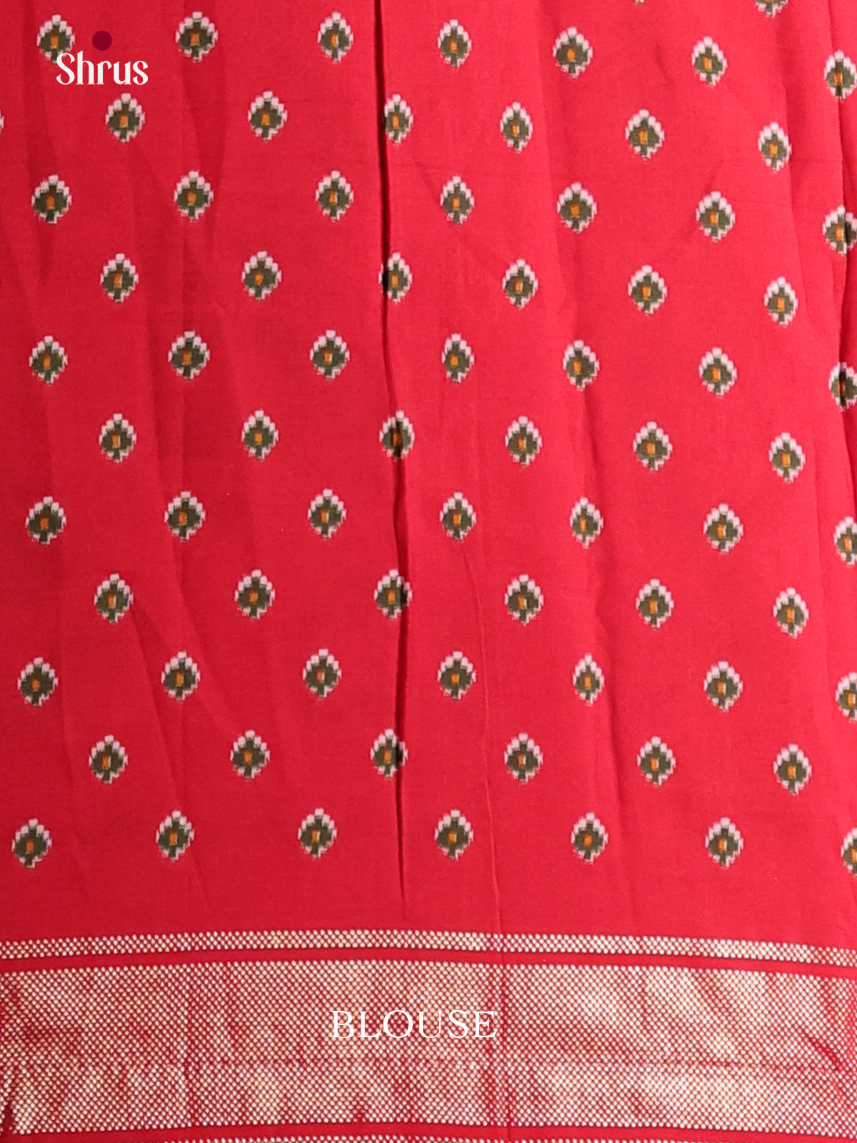 DJS14172 - Semi Ikkat Print Saree - Shop on Shrus.com