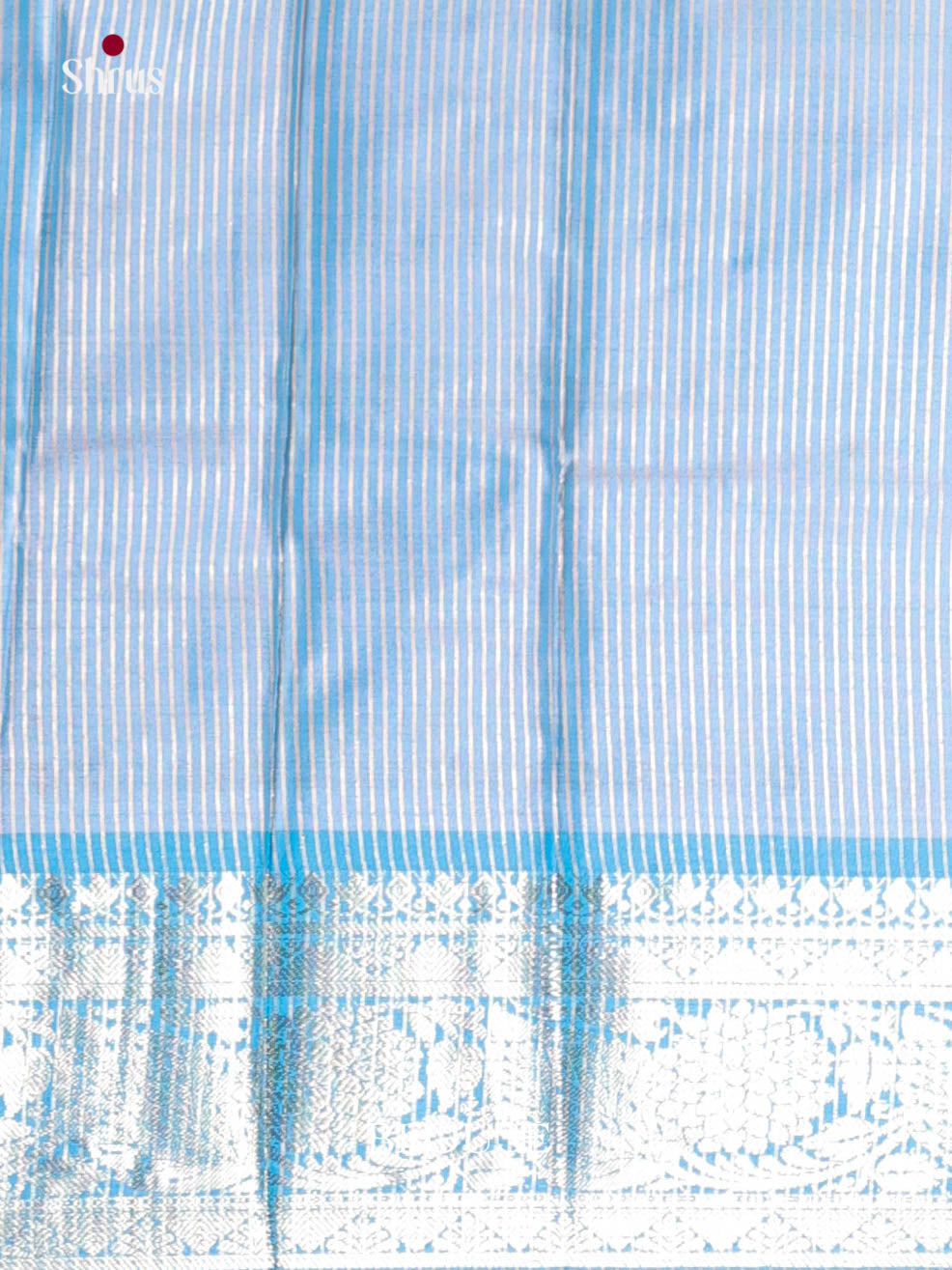 Peach & Blue - Semi Pochampally Saree