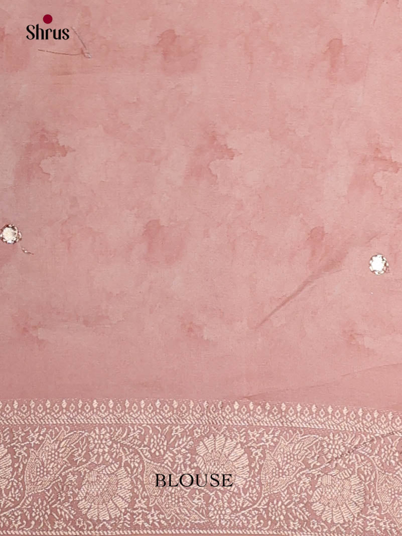 Dusty Pink - Printed Semi Tussar Saree