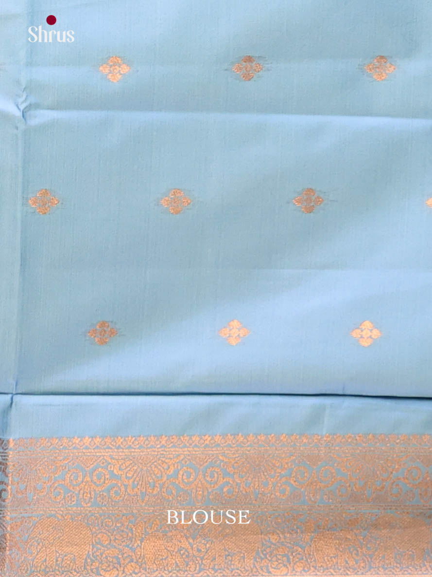 Purple & Blue- Semi Softsilk Saree