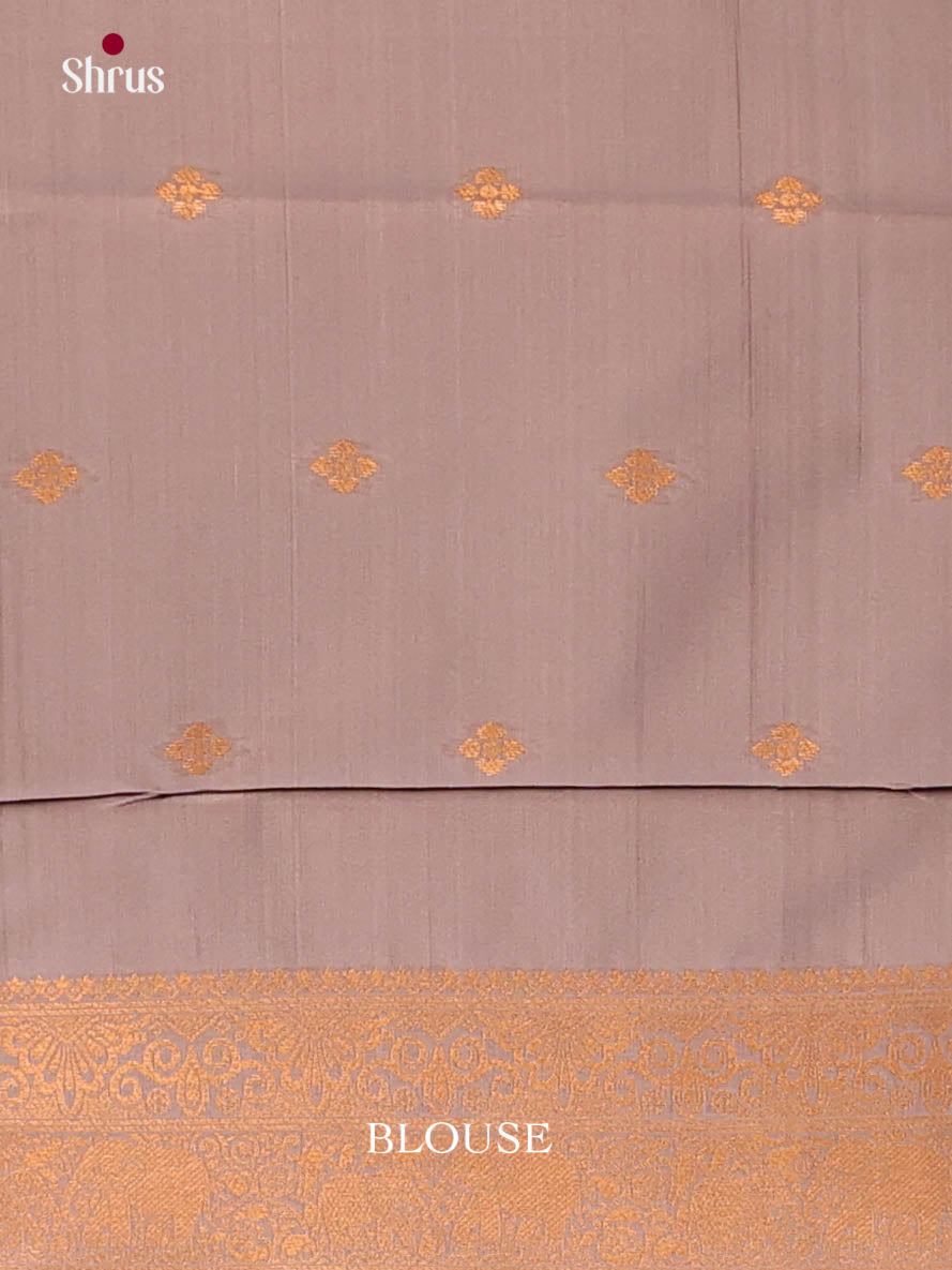 Brown & Grey - Semi Softsilk Saree