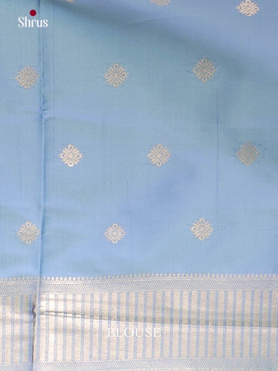 Purple & Blue - Semi Softsilk Saree