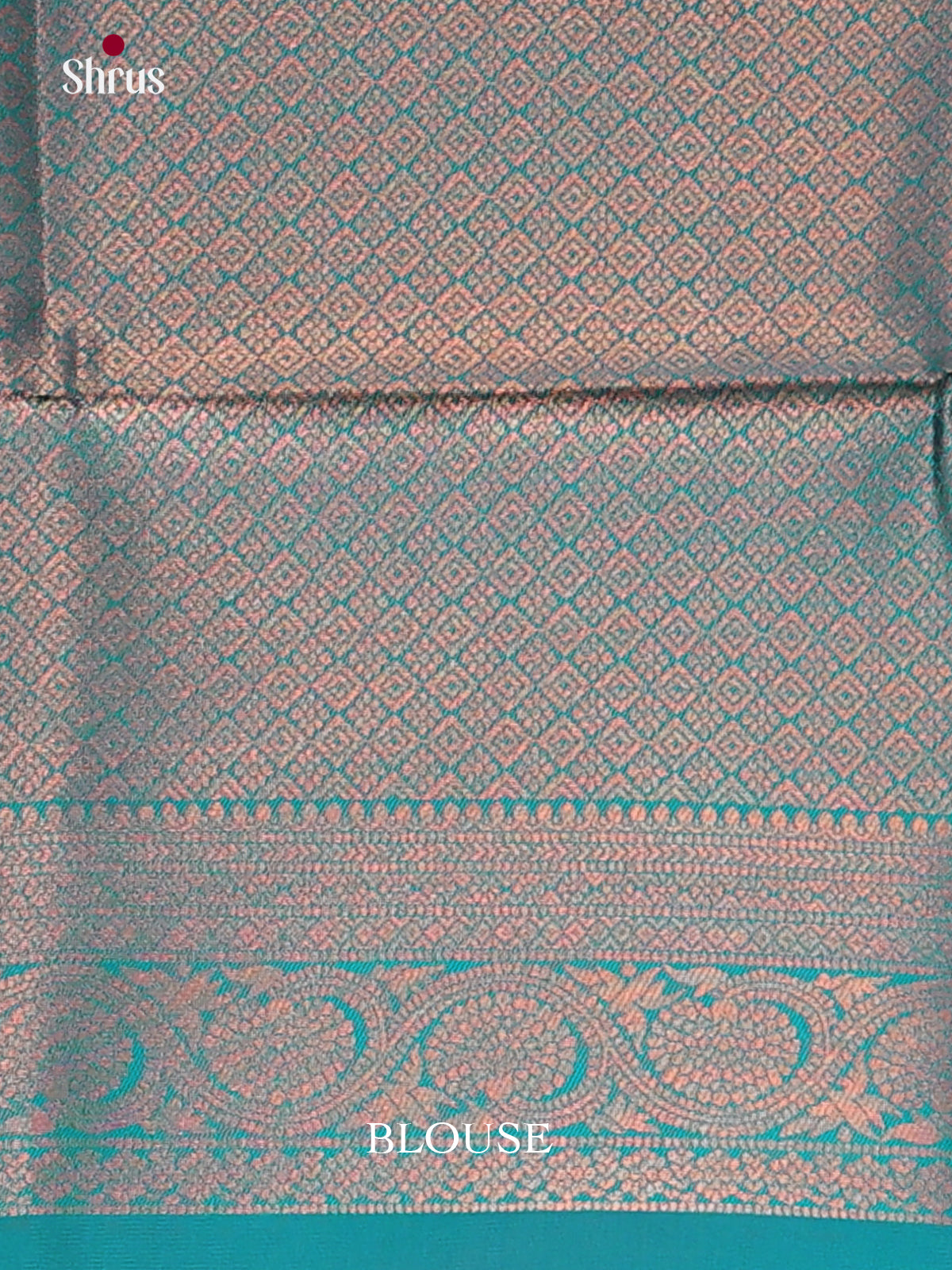 Peach & Blue  - Semi Softsilk Saree
