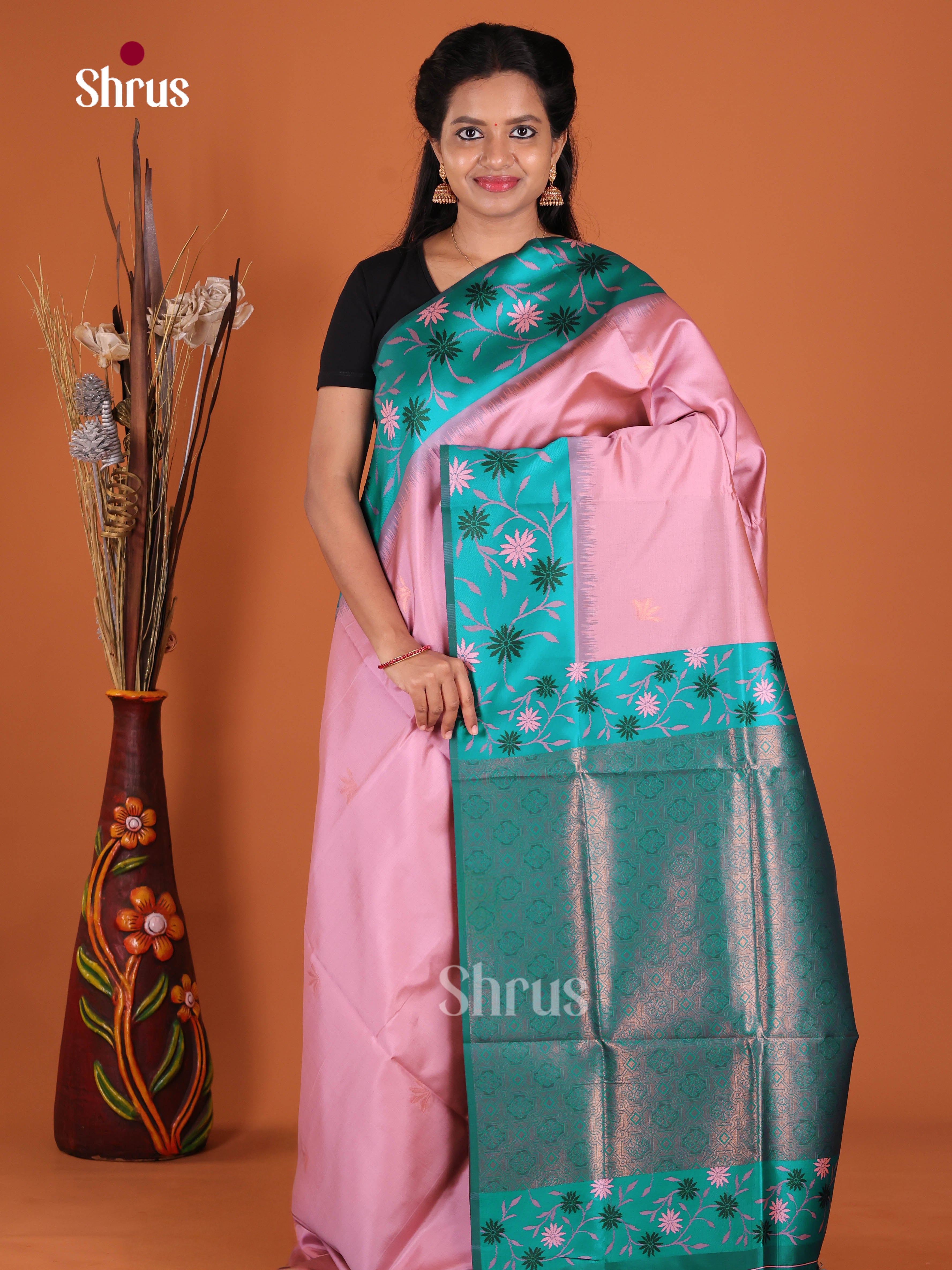 DJS17137 - Semi Softsilk Saree - Shop on Shrus.com