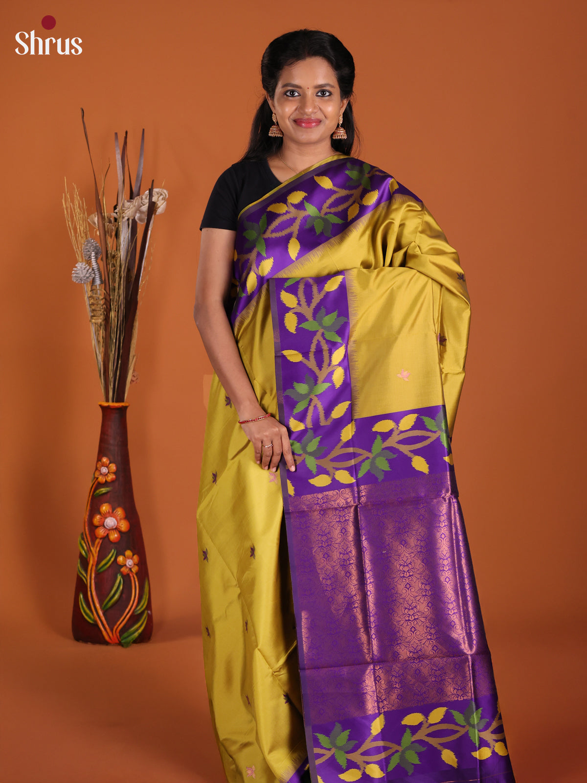 DJS17147 - Semi Softsilk Saree - Shop on Shrus.com