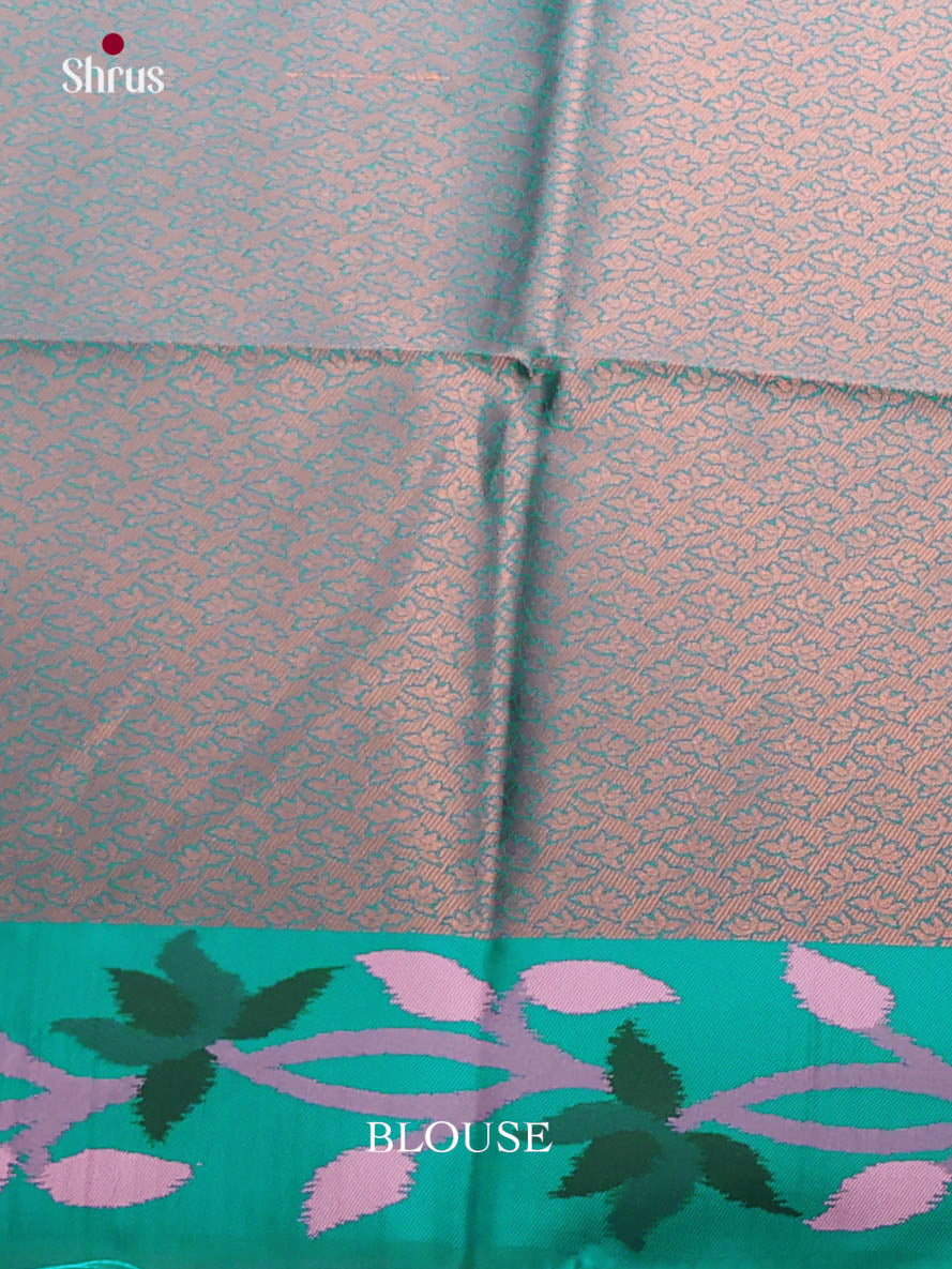 Pink & Blue- Semi Softsilk Saree