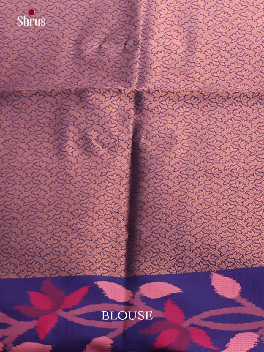 Pink & Blue - Semi Softsilk Saree - Shop on Shrus.com