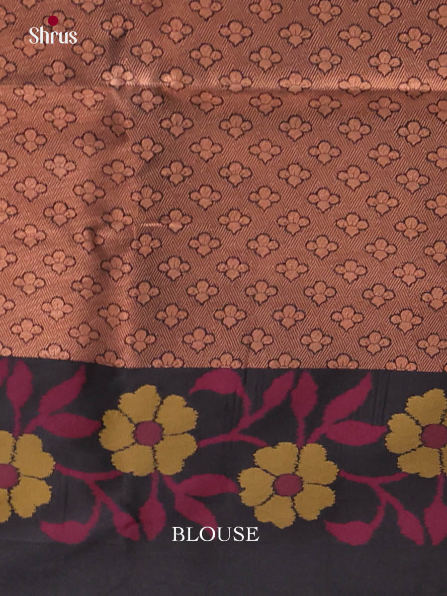 Maroon & Black- Semi Softsilk Saree