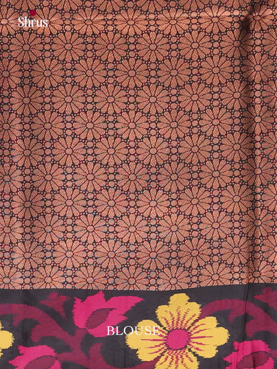 Maroon & Black - Semi Softsilk Saree