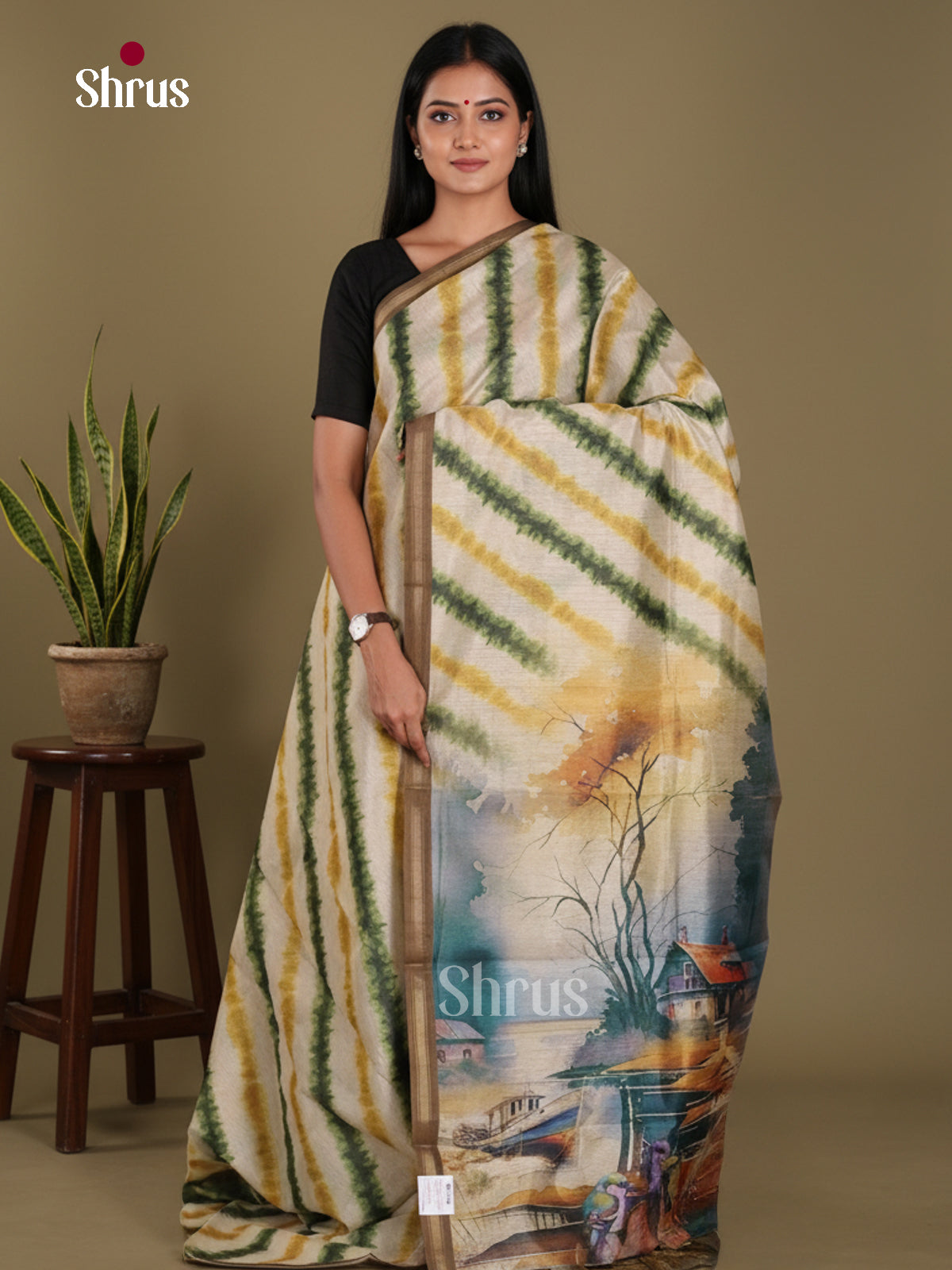 DJS17242 - Semi Chanderi Saree