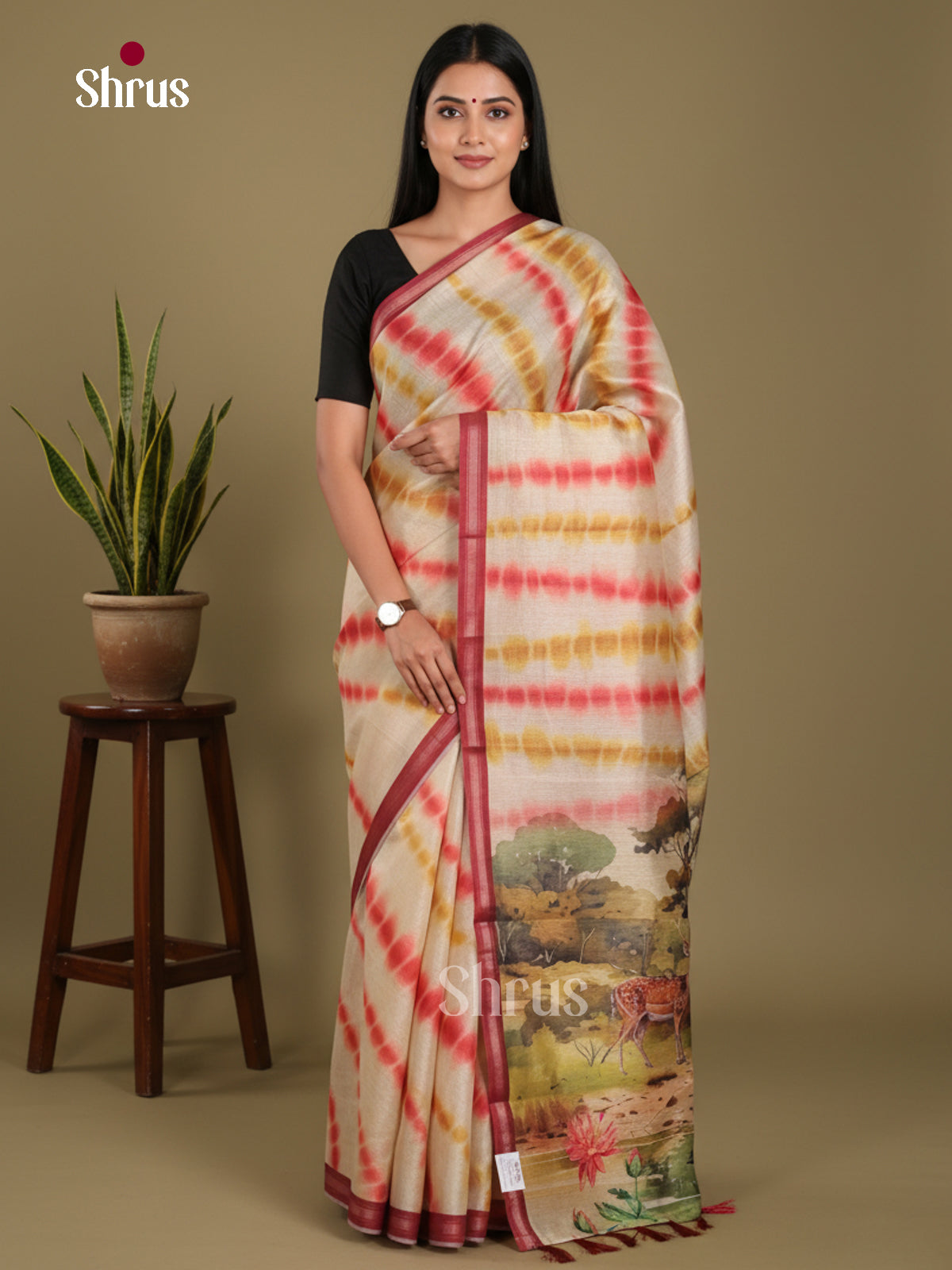 DJS17244 - Semi Chanderi Saree