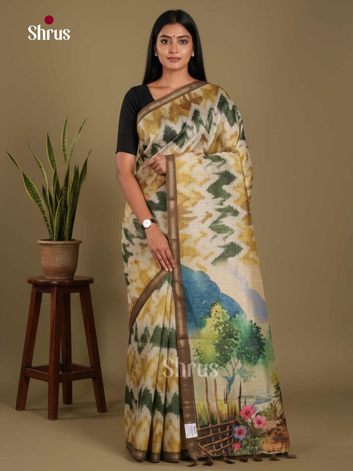 DJS17246 - Semi Chanderi Saree